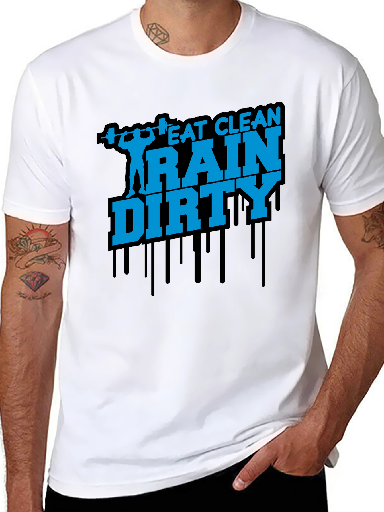 Eat Clean Train Dirty Mens Graphic Tee