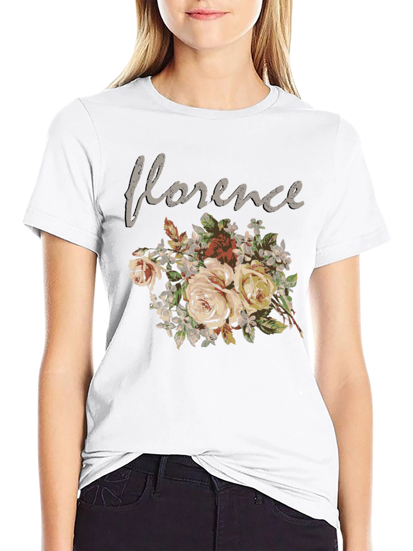 Florence Floral Graphic T-Shirt - Black