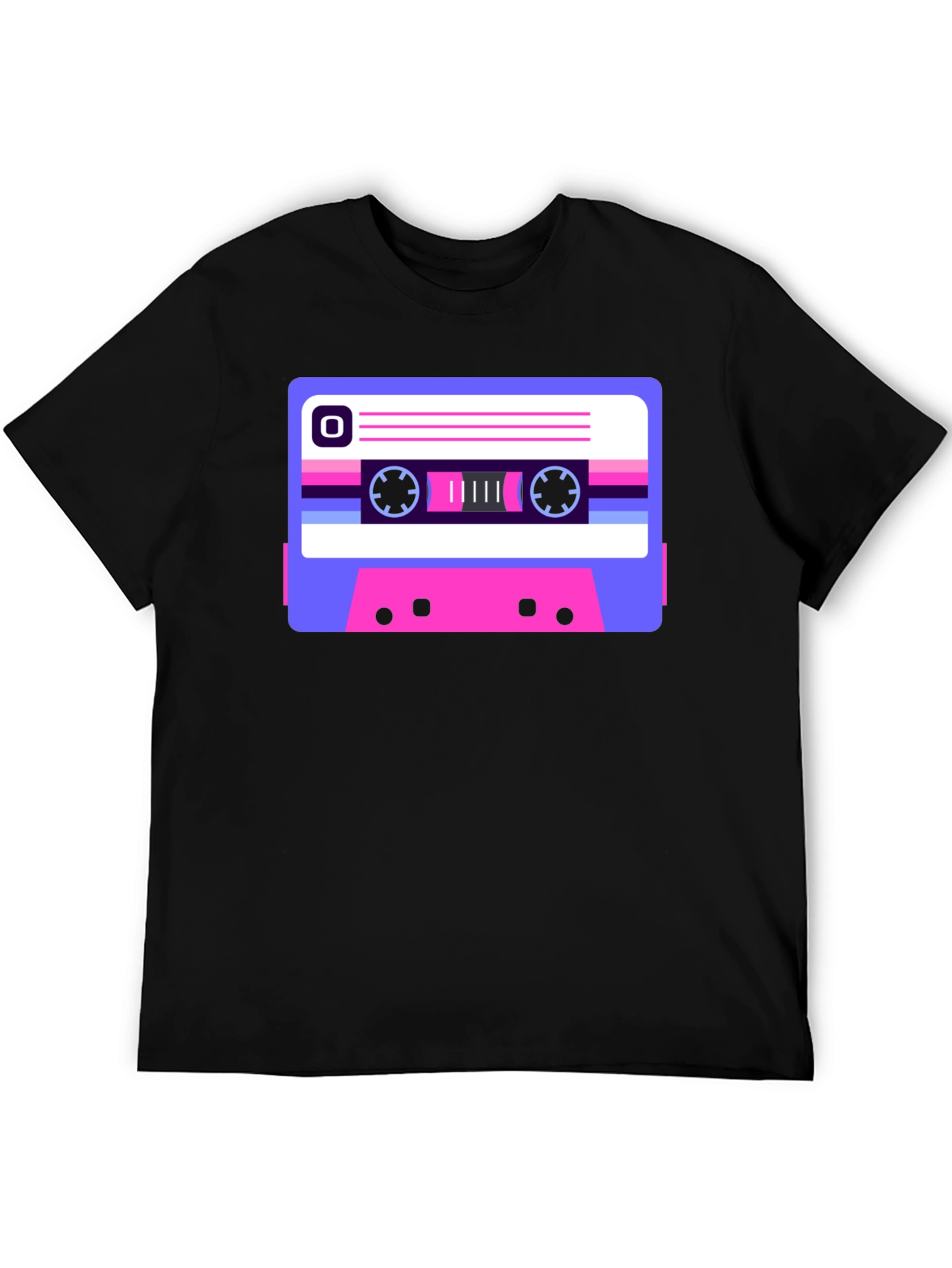 Retro Cassette Tape Graphic Tee - Black
