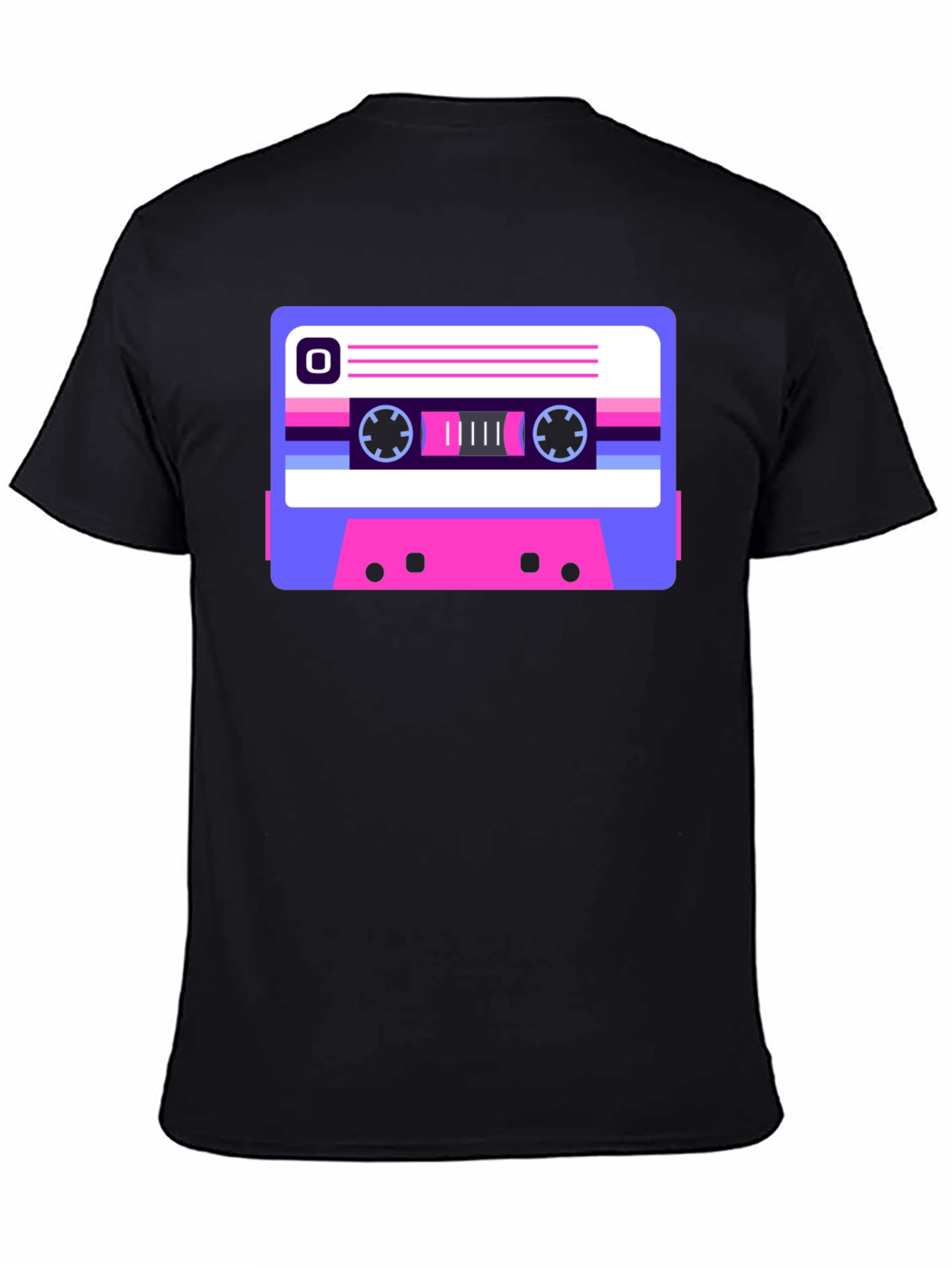 Retro Cassette Tape Graphic Tee - Black