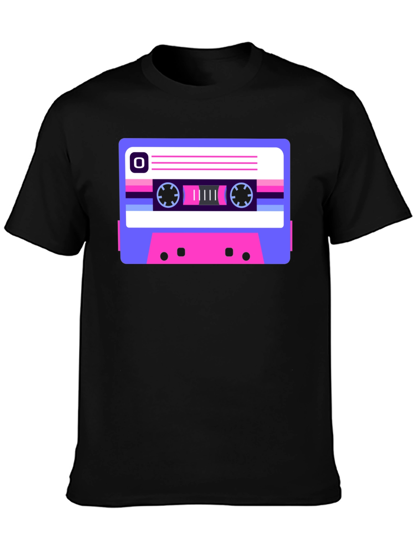 Retro Cassette Tape Graphic Tee - Black