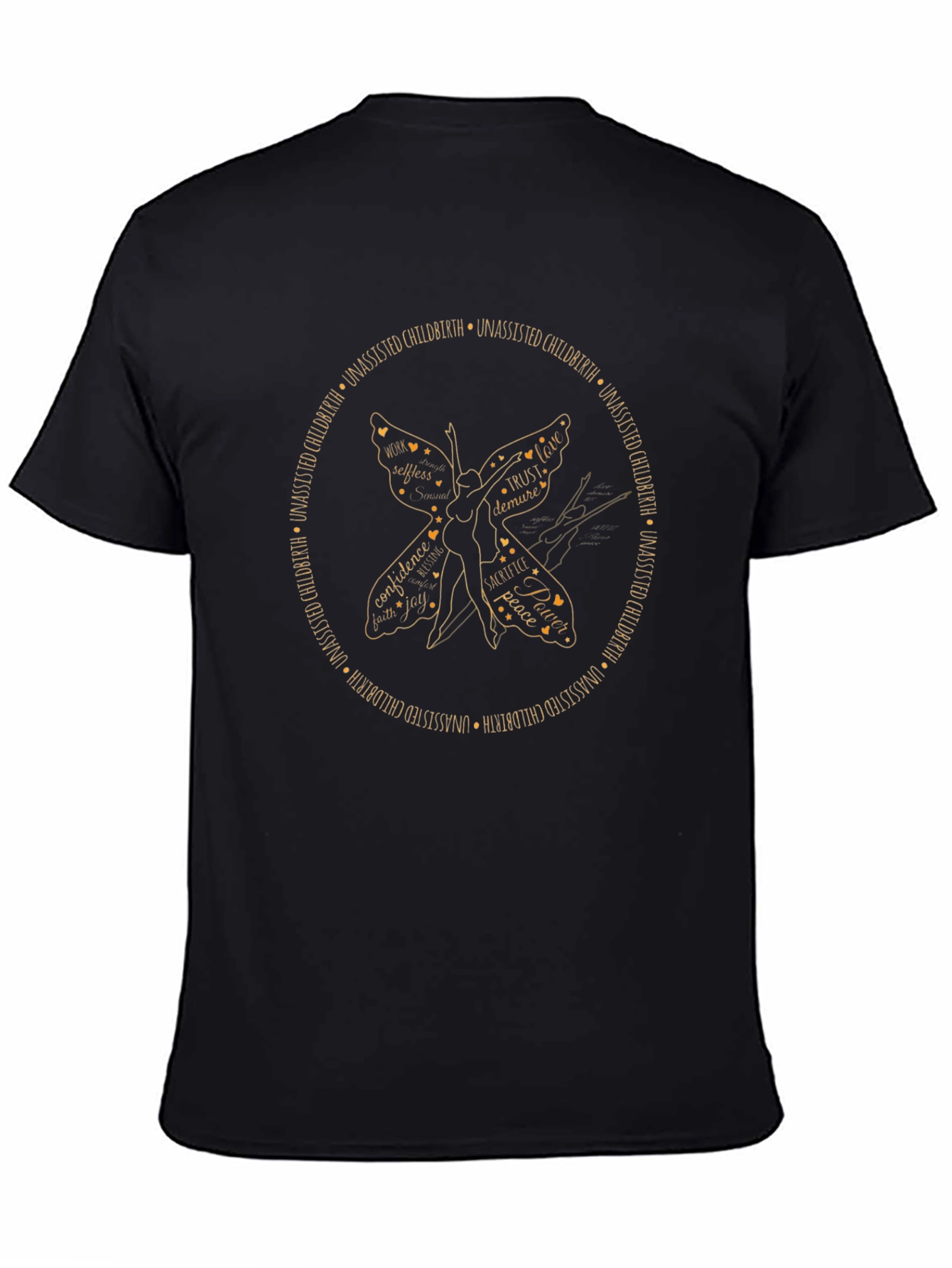 Unassisted Childbirth Butterfly Graphic T-Shirt