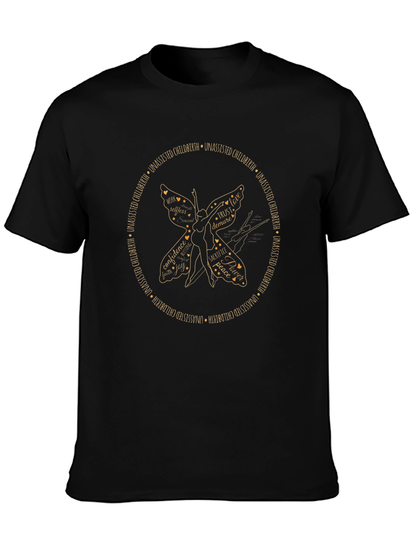 Unassisted Childbirth Butterfly Graphic T-Shirt