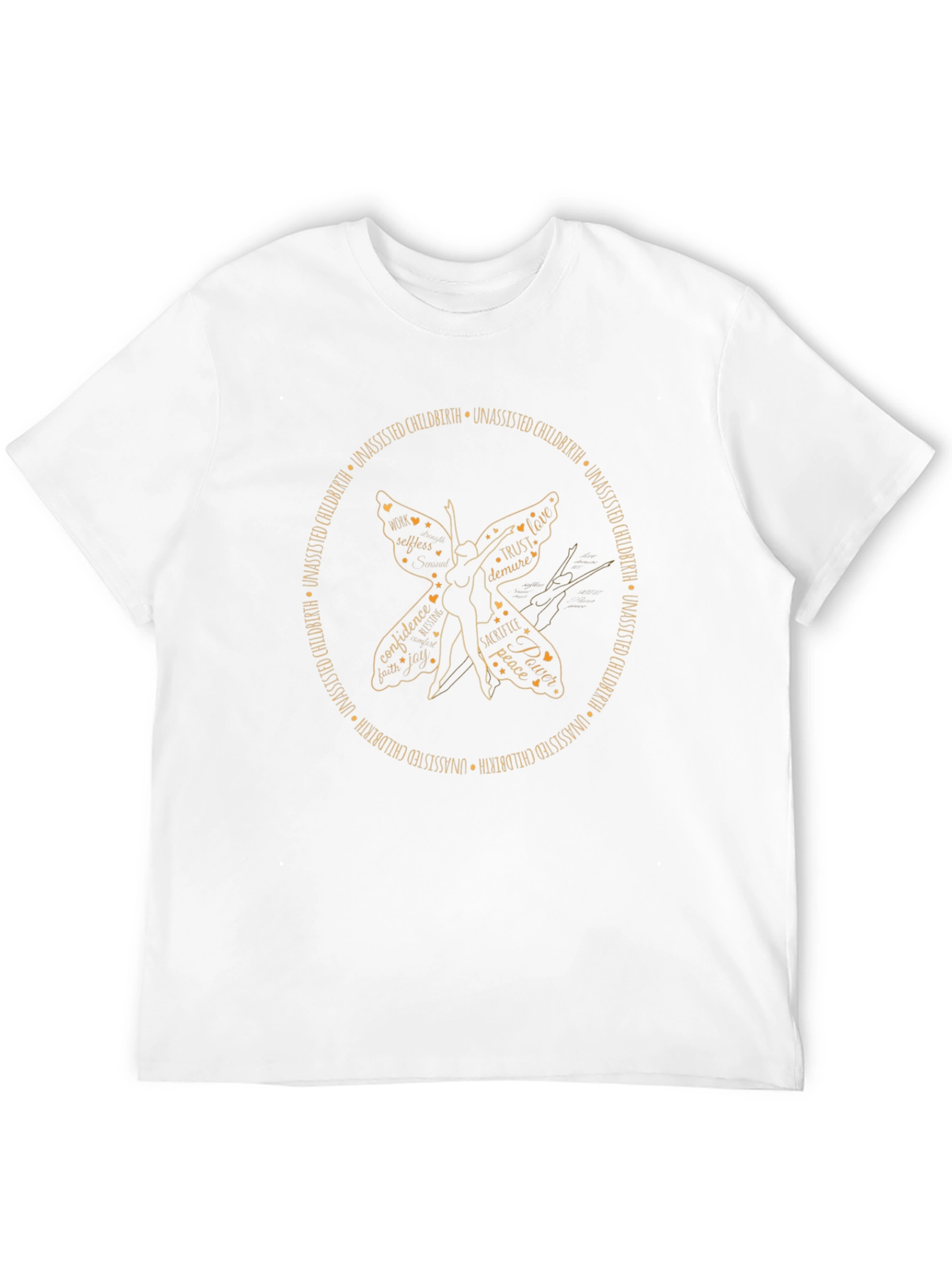 Unassisted Childbirth Butterfly Graphic T-Shirt