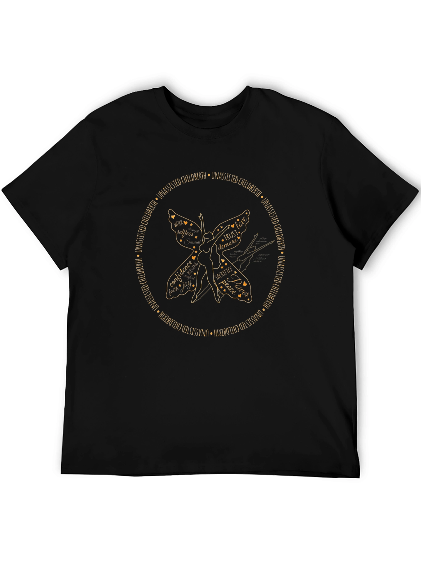 Unassisted Childbirth Butterfly Graphic T-Shirt