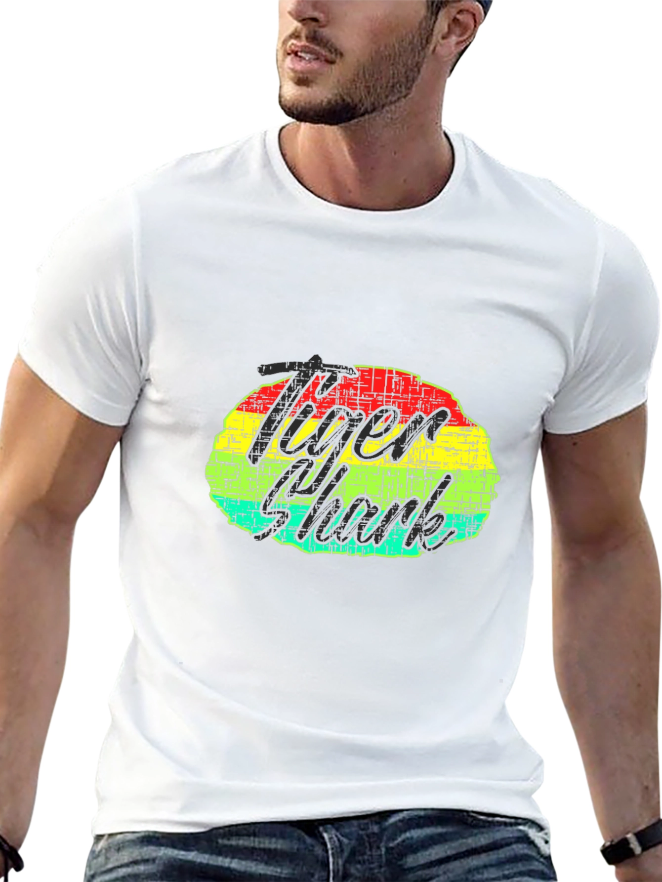 Tiger Shark Graphic Print Black T-Shirt