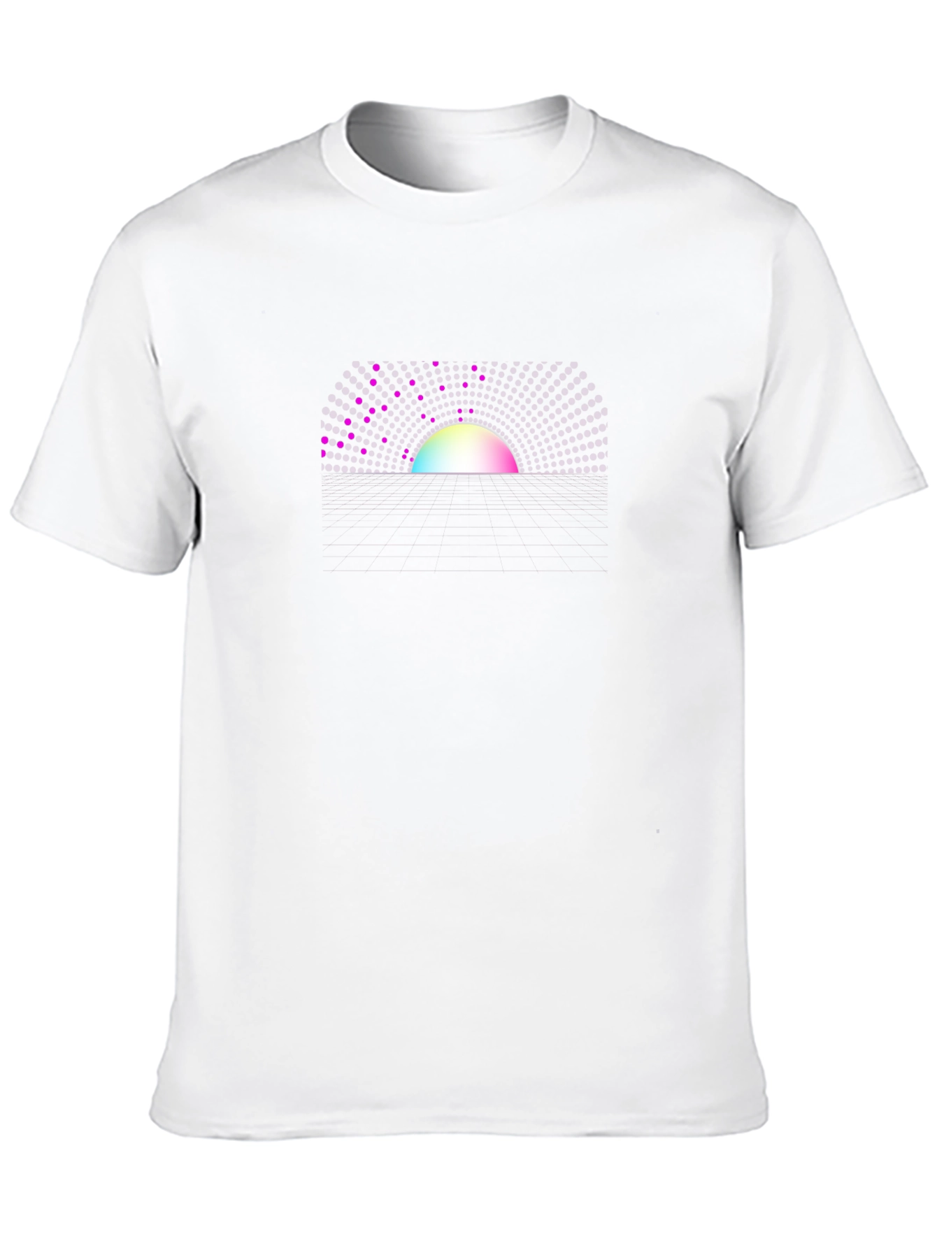 Abstract Sunset Graphic Tee - Black Crew Neck T-Shirt
