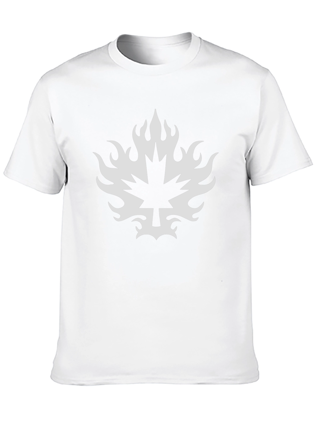Black T-Shirt with Flaming Maple Leaf Design