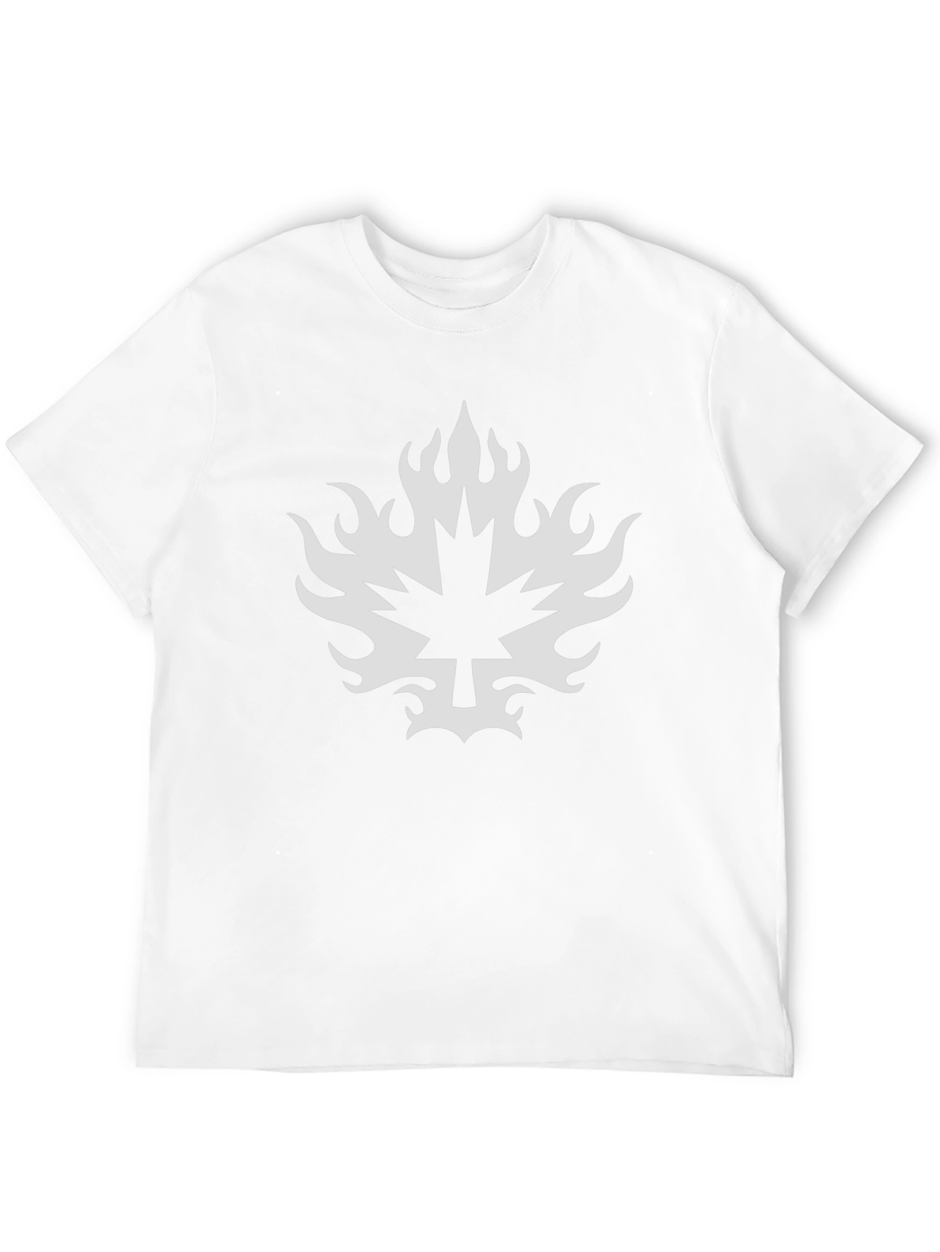 Black T-Shirt with Flaming Maple Leaf Design