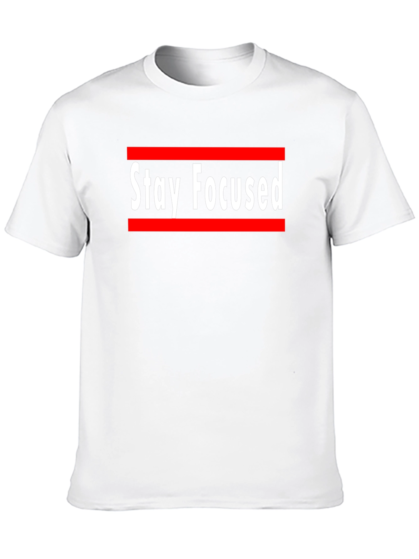 Stay Focused Graphic Print Crew Neck T-Shirt