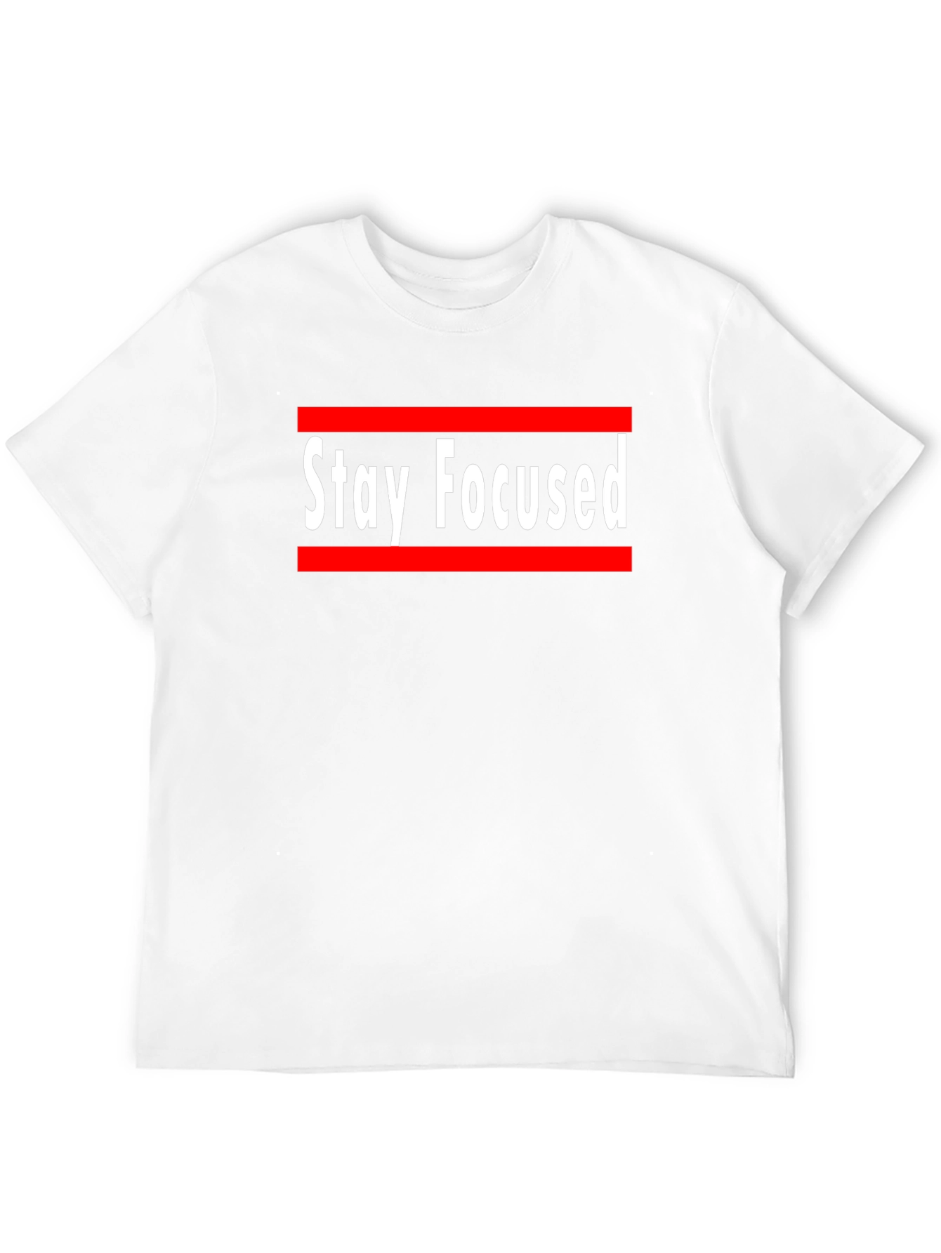 Stay Focused Graphic Print Crew Neck T-Shirt