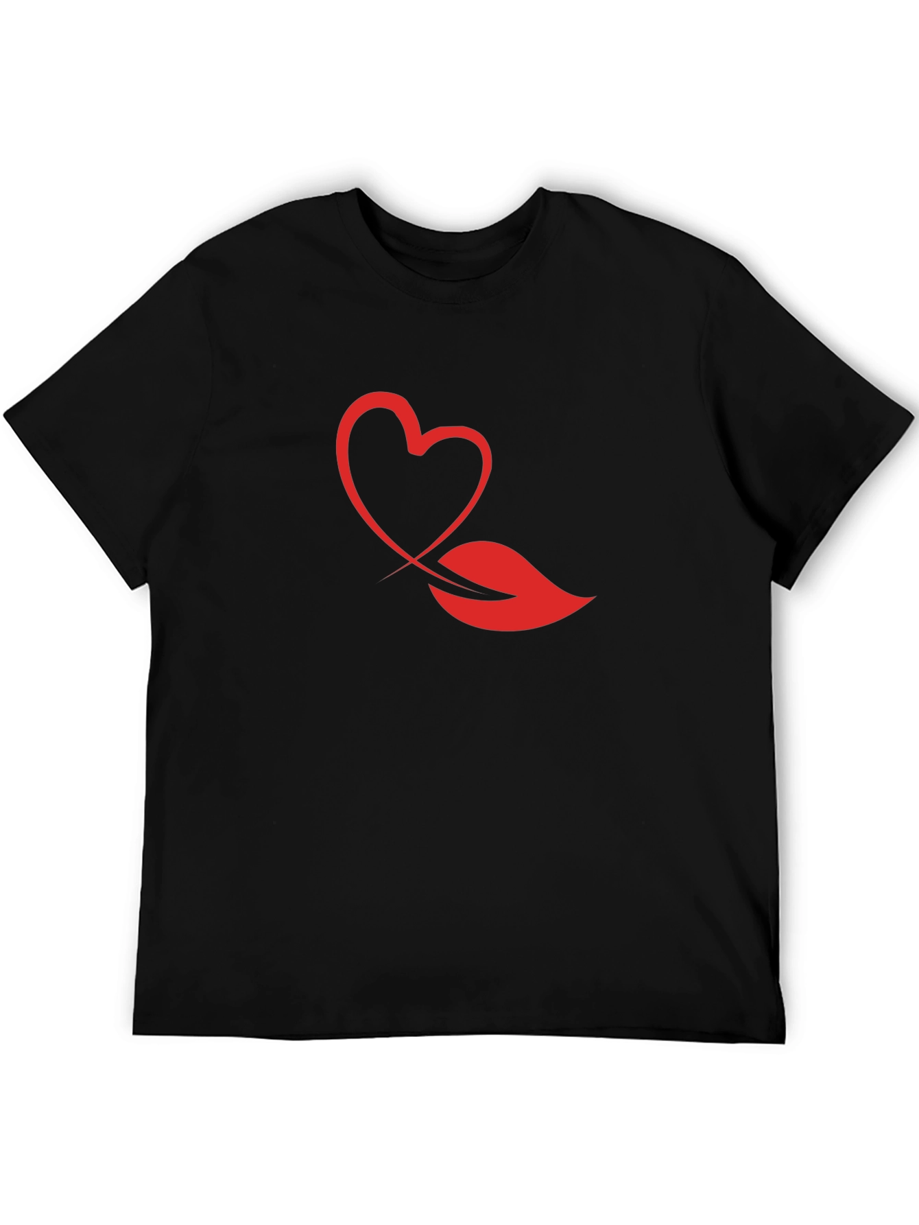 Heart & Lips Graphic Print Black T-Shirt