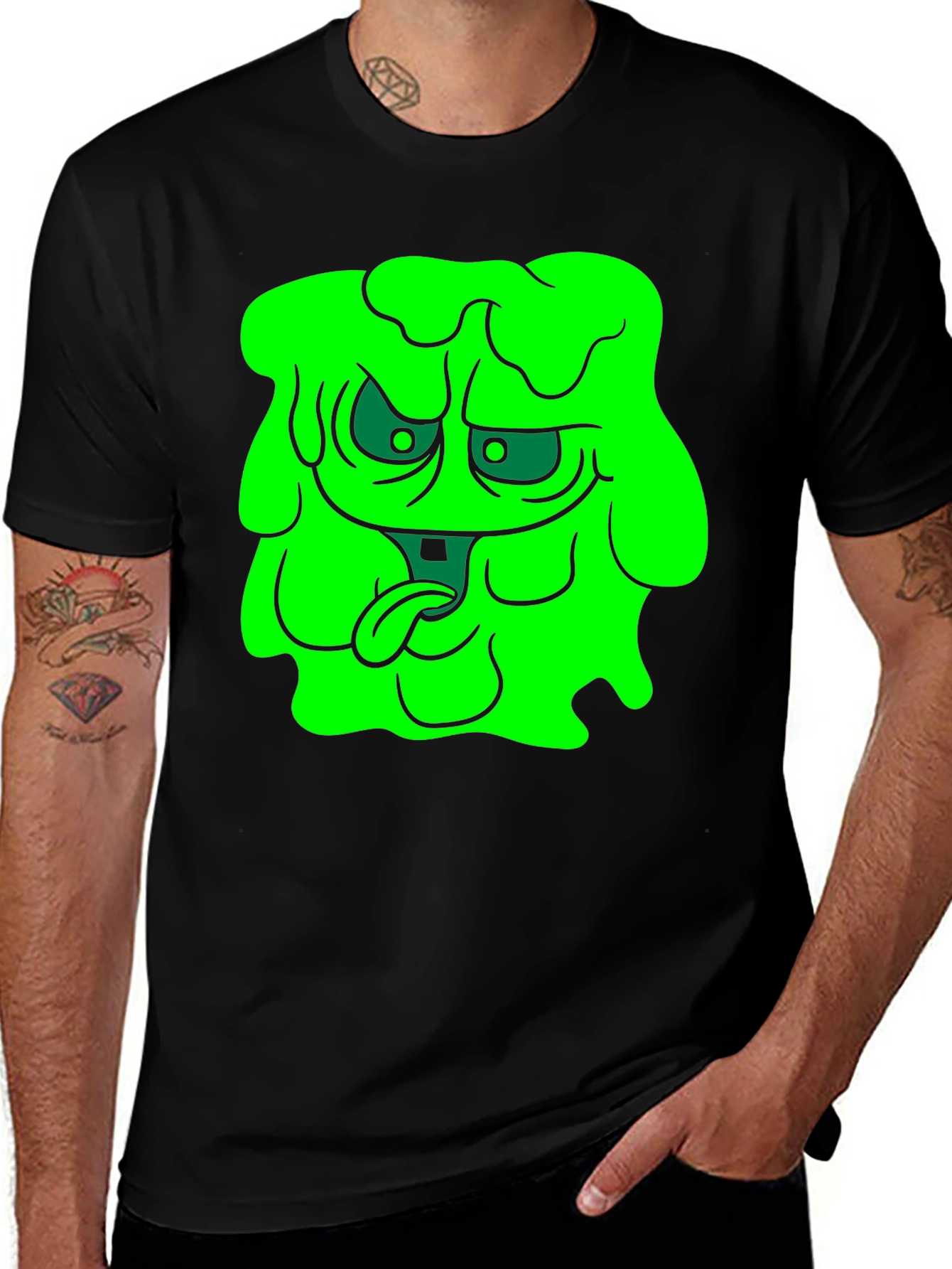 Green Slime Monster Graphic T-Shirt