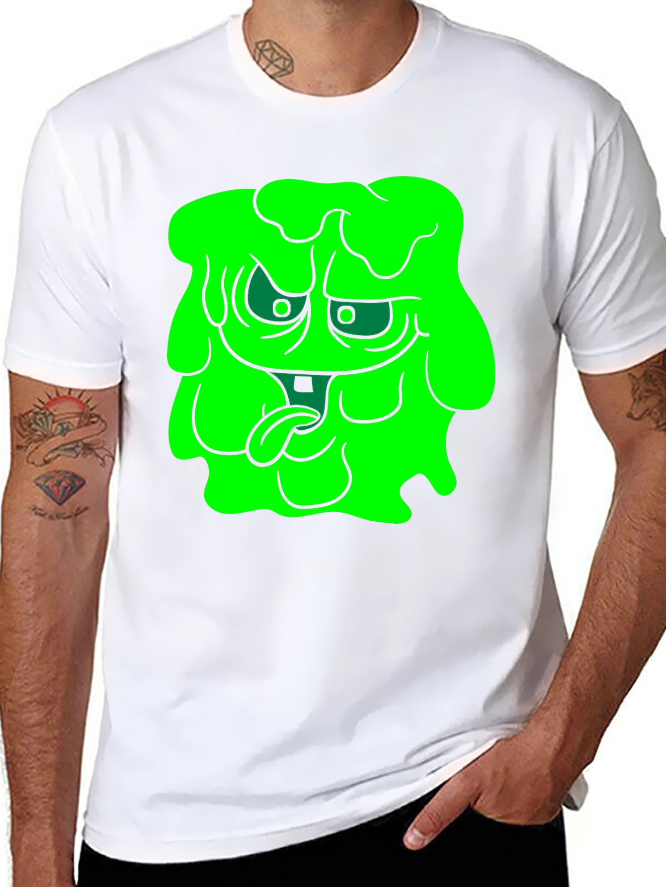 Green Slime Monster Graphic T-Shirt