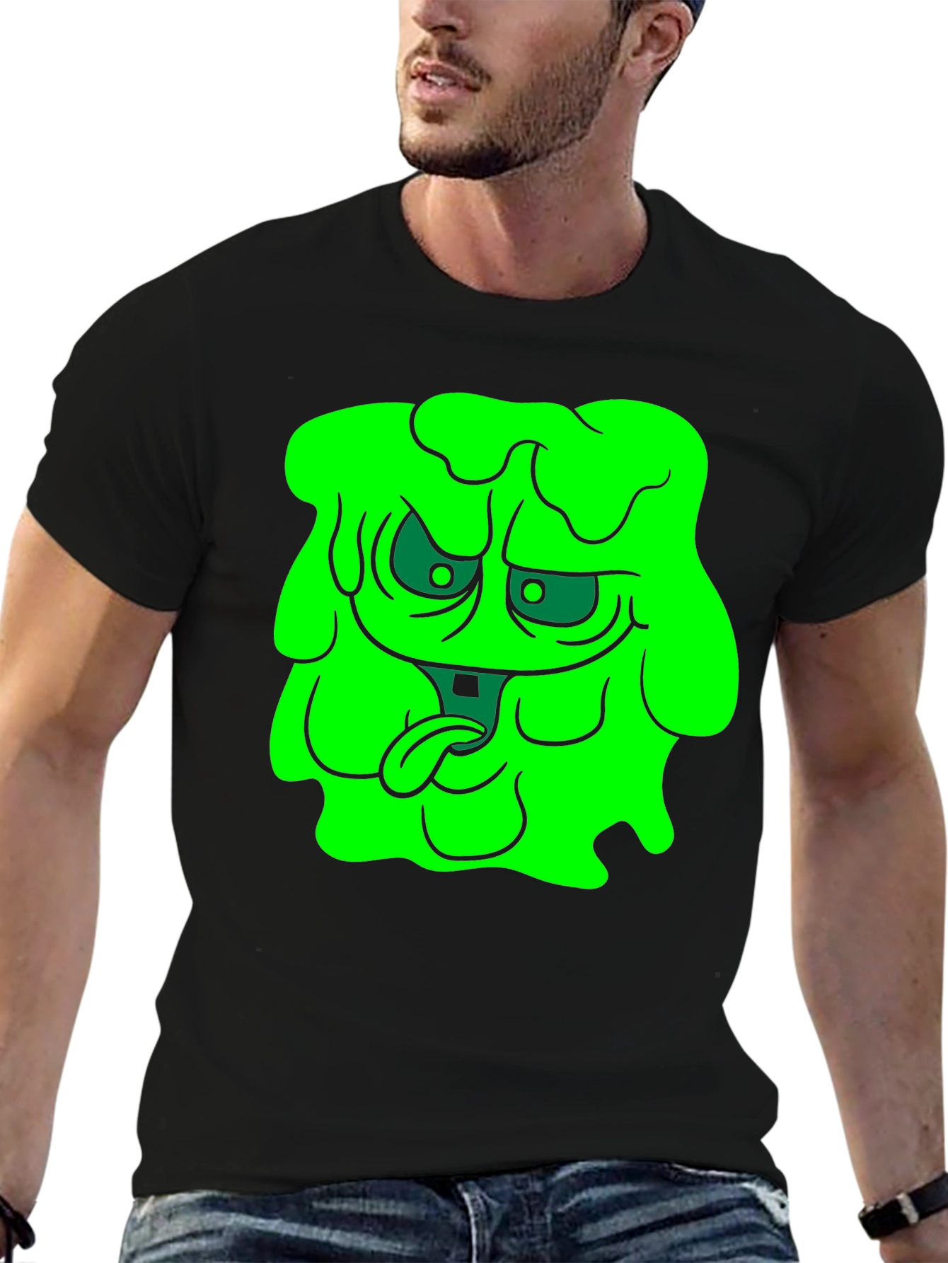 Green Slime Monster Graphic T-Shirt