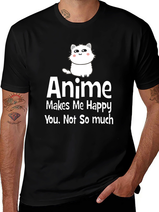 Anime Makes Me Happy Graphic T-Shirt