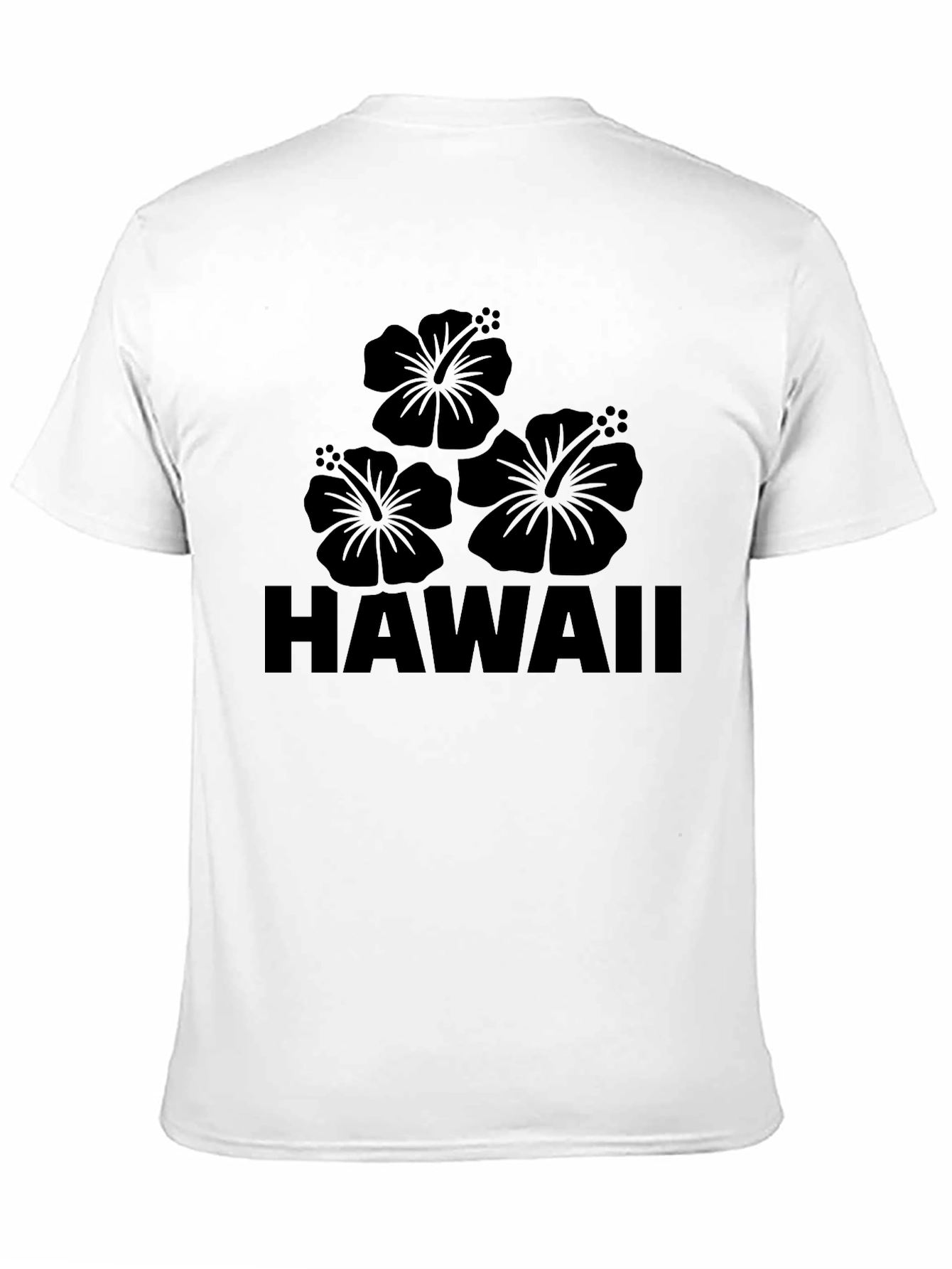 Hawaii Hibiscus Flower Graphic Mens Black T-Shirt
