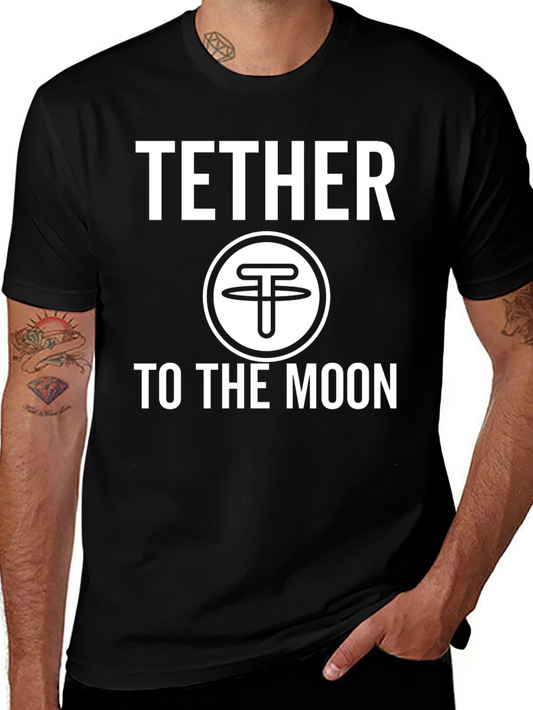 Tether to the Moon Crypto T-Shirt - Black