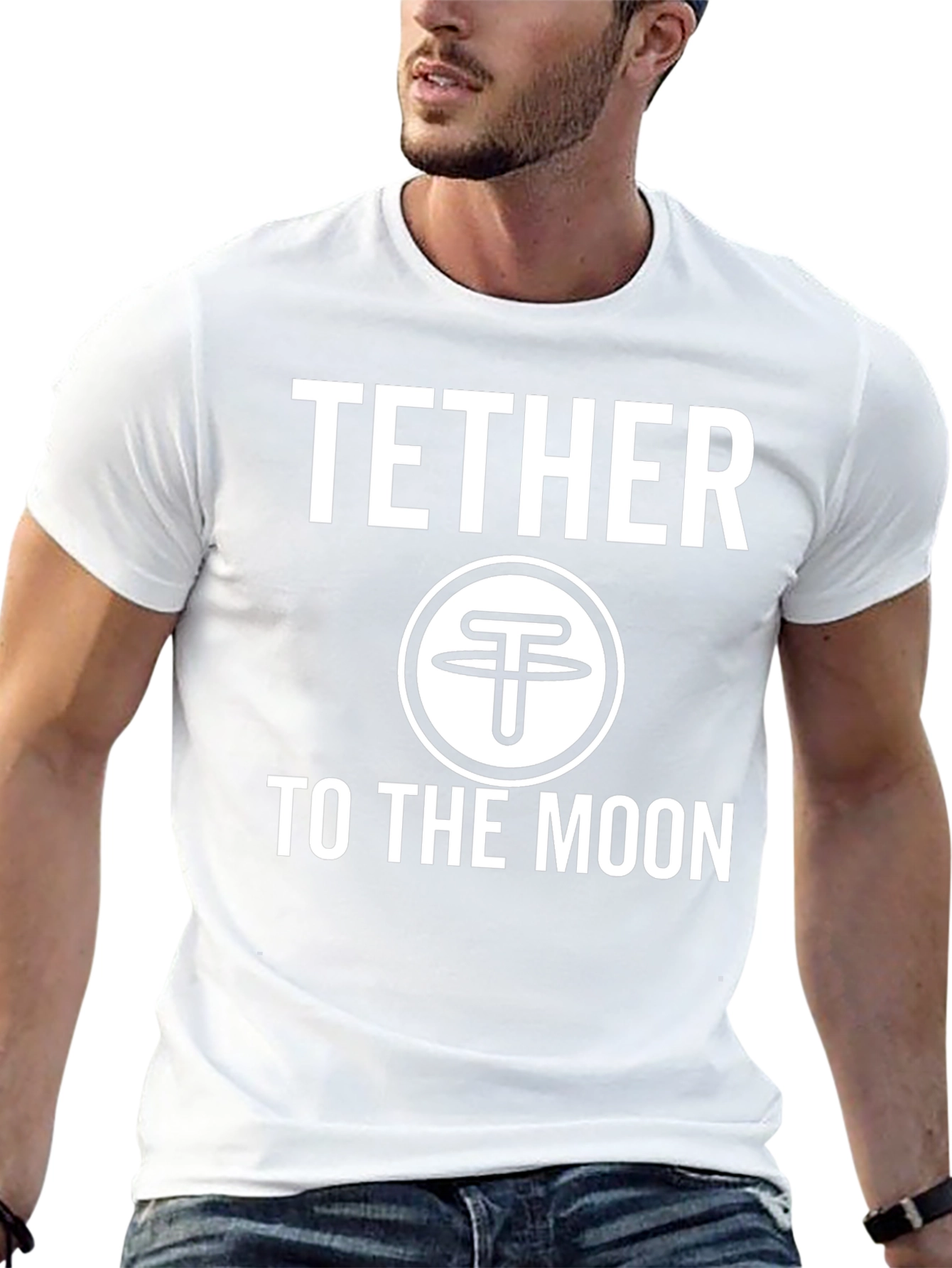 Tether to the Moon Crypto T-Shirt - Black
