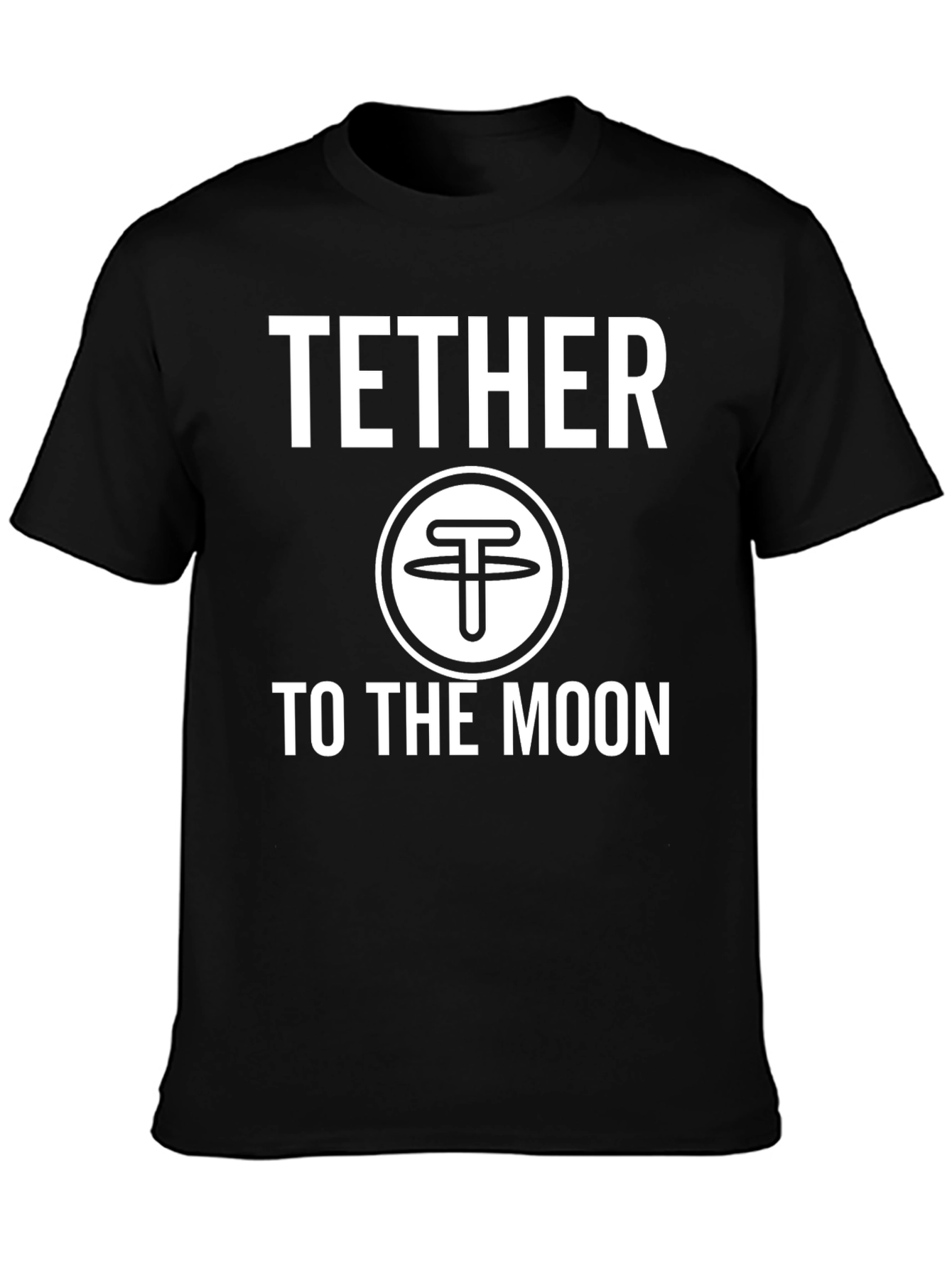 Tether to the Moon Crypto T-Shirt - Black