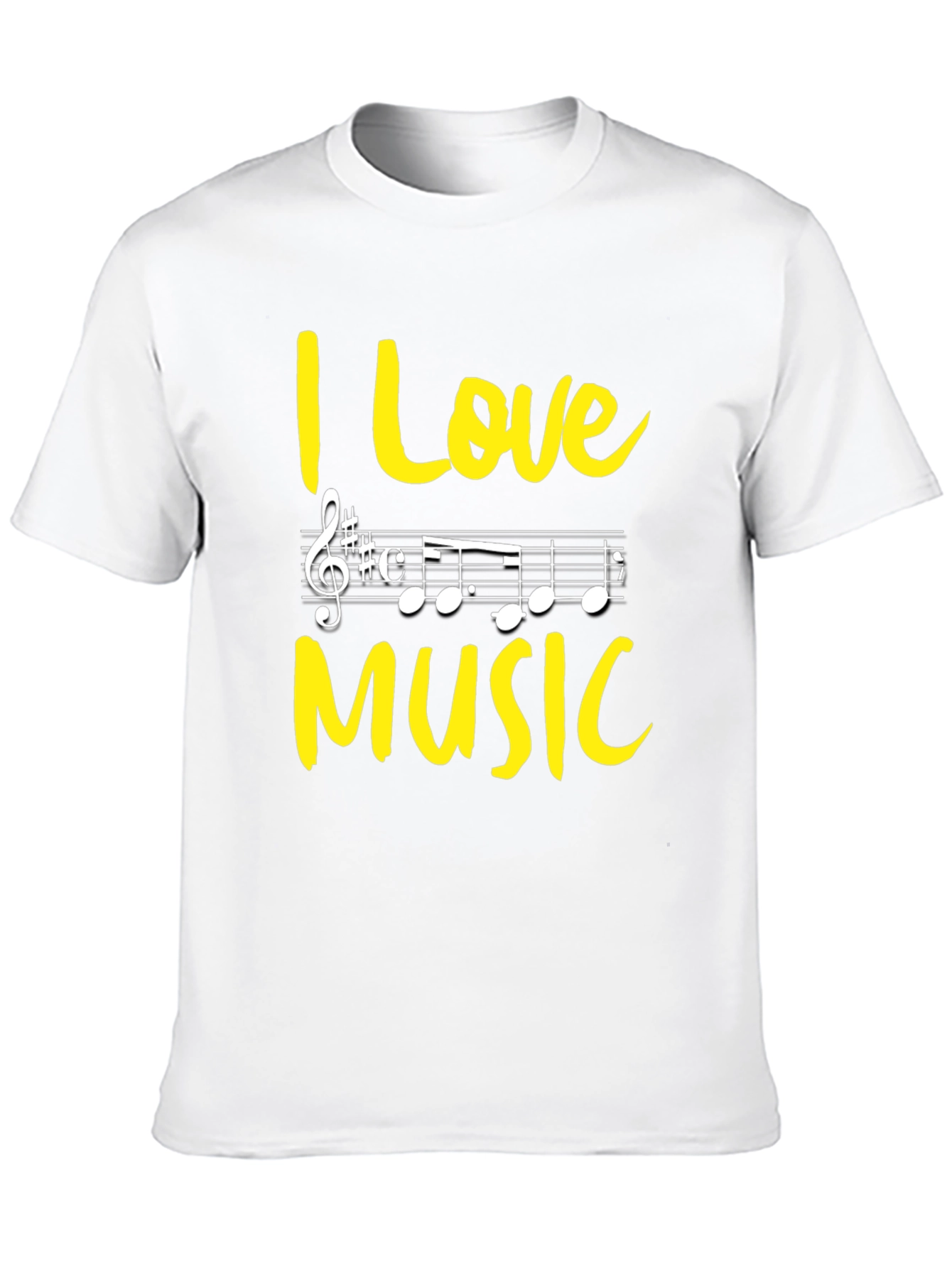 I Love Music Graphic Tee - Black Cotton T-Shirt