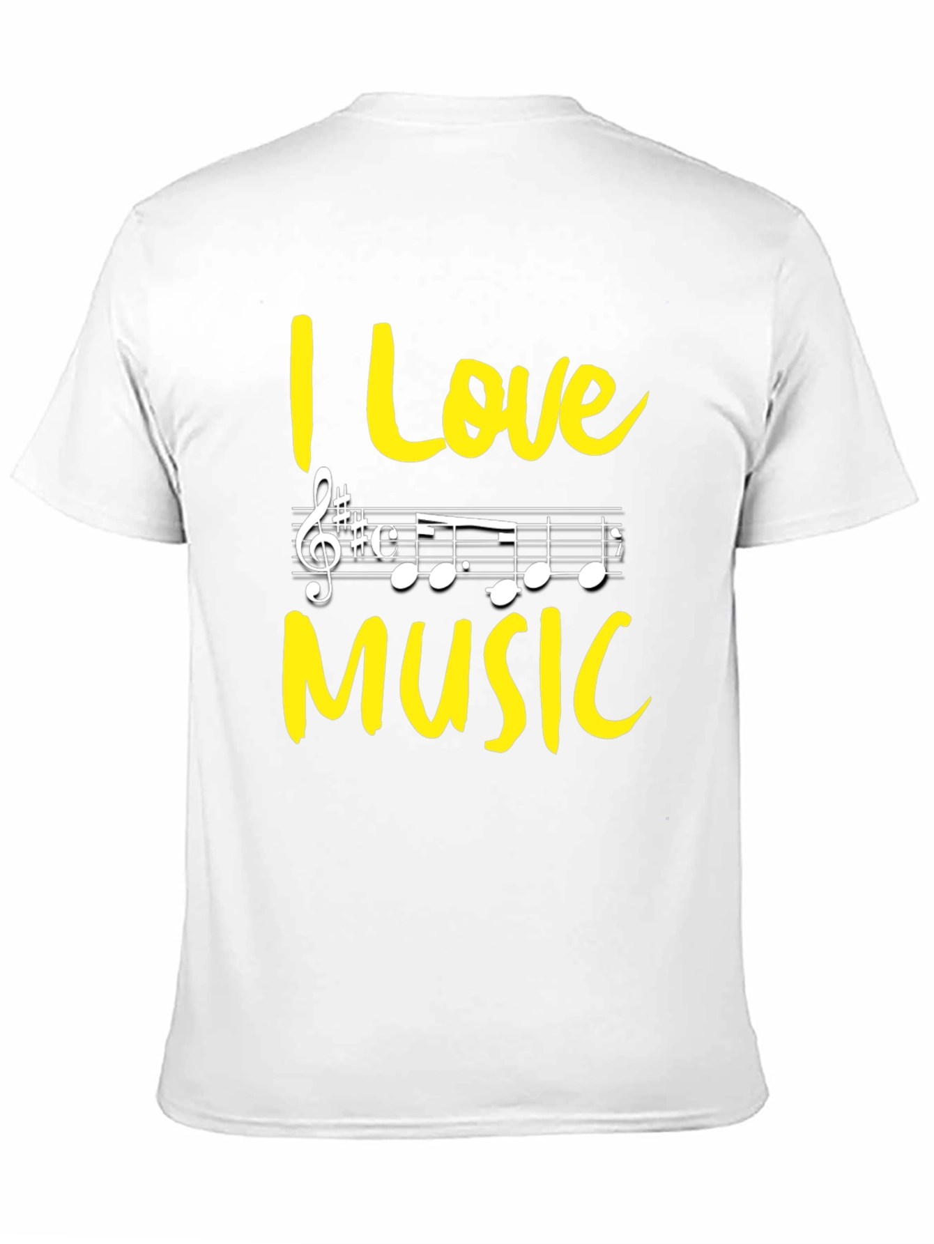 I Love Music Graphic Tee - Black Cotton T-Shirt