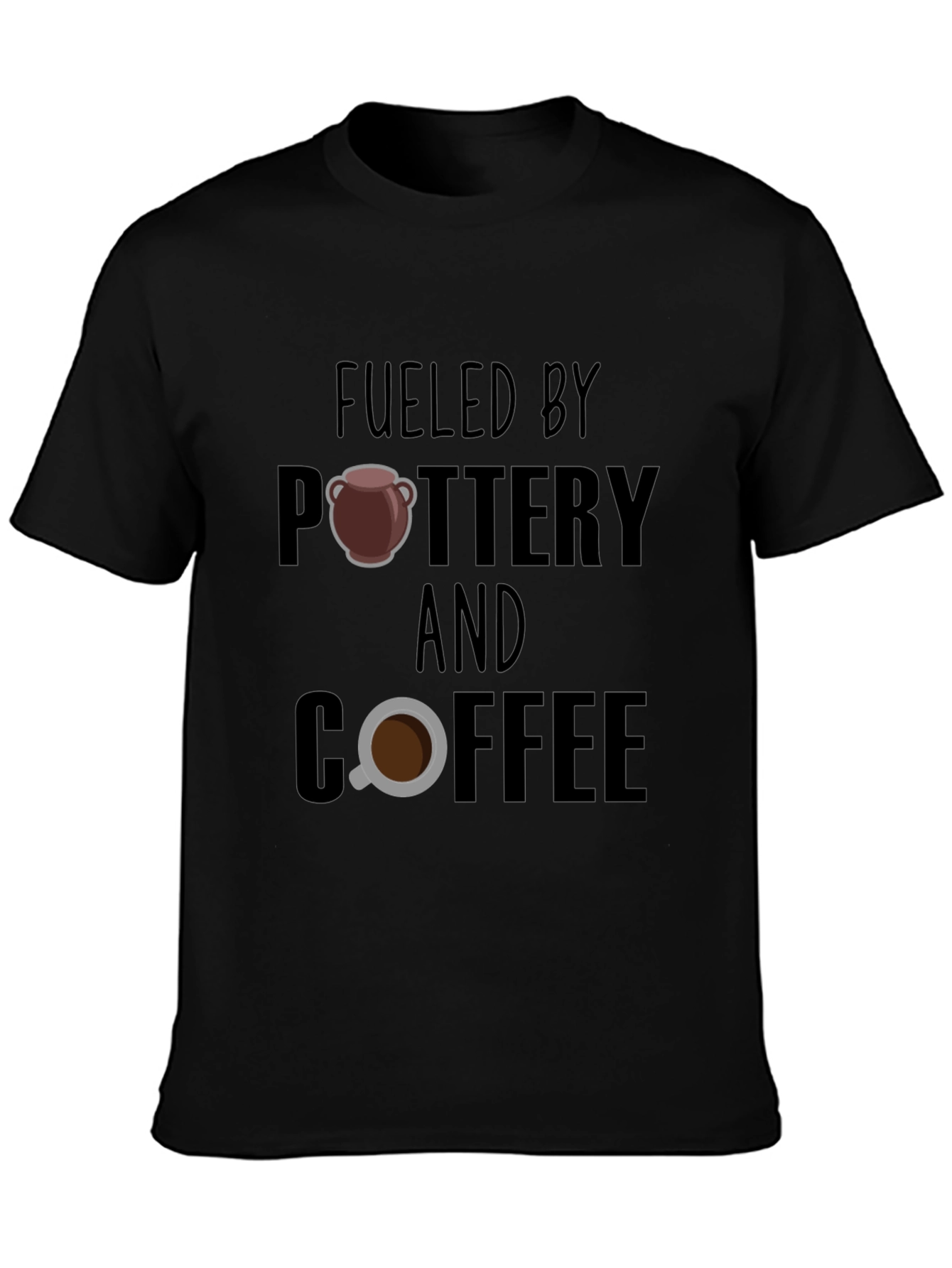 Fueled By Pottery and Coffee Graphic T-Shirt
