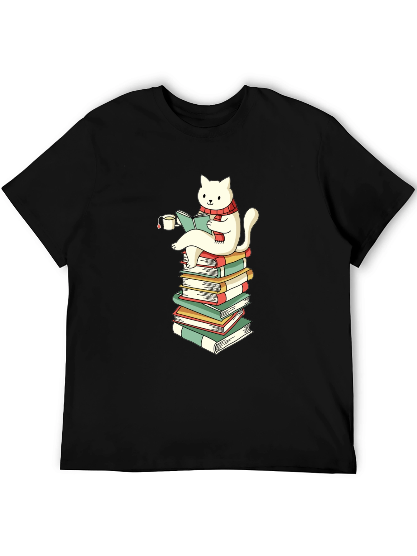 Cat Reading Books T-Shirt