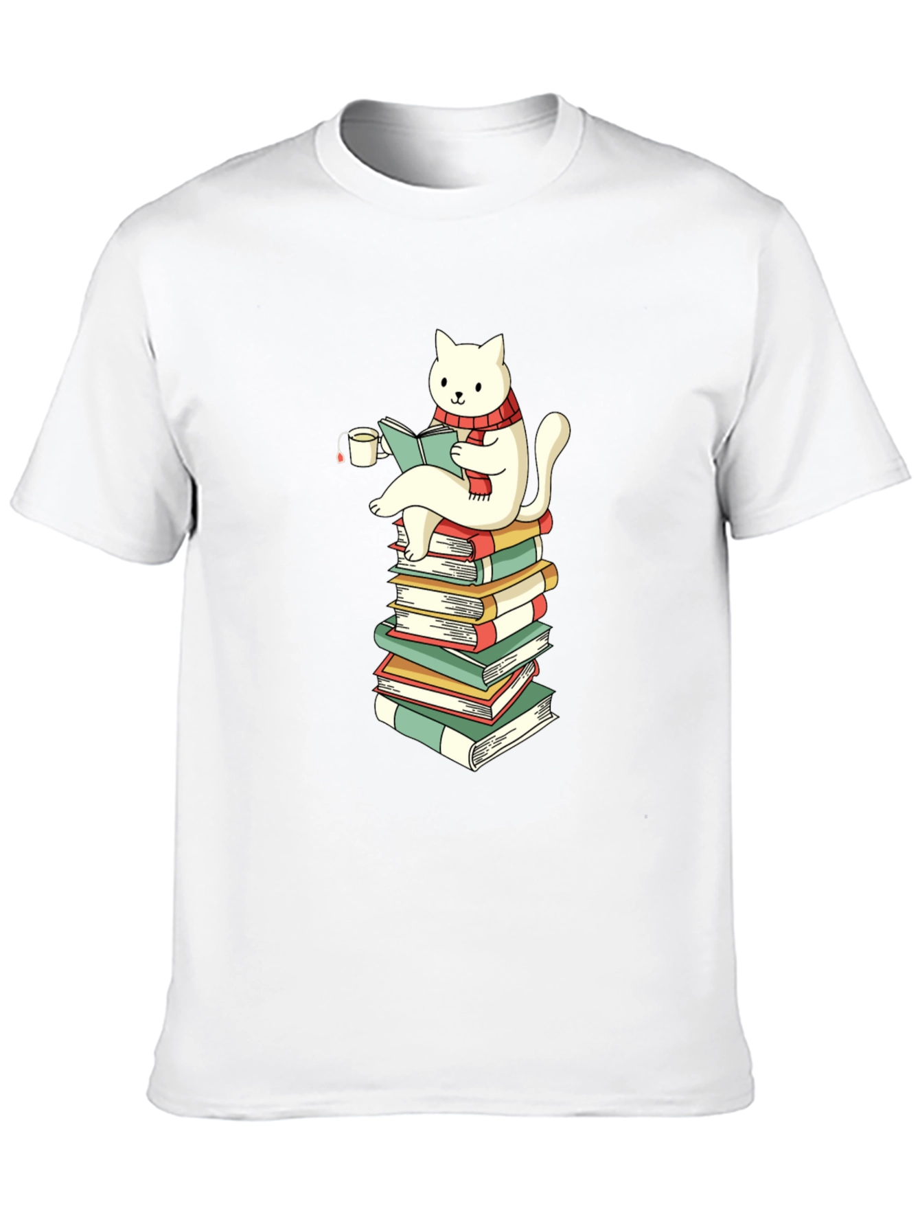 Cat Reading Books T-Shirt