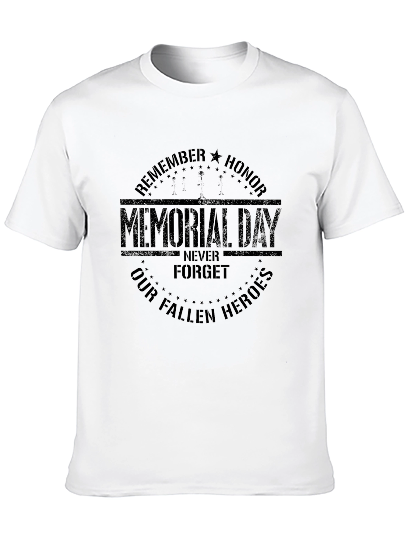 Memorial Day Graphic Print Crew Neck T-Shirt