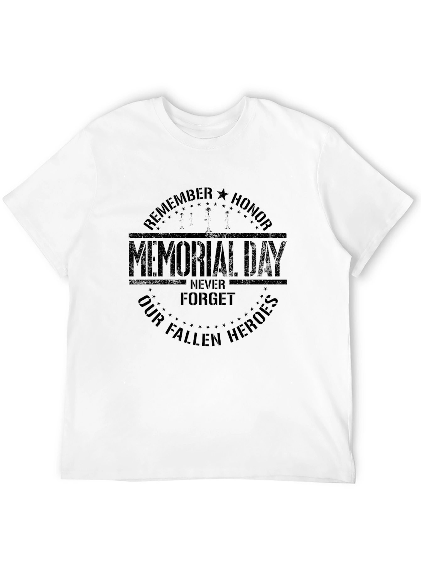 Memorial Day Graphic Print Crew Neck T-Shirt