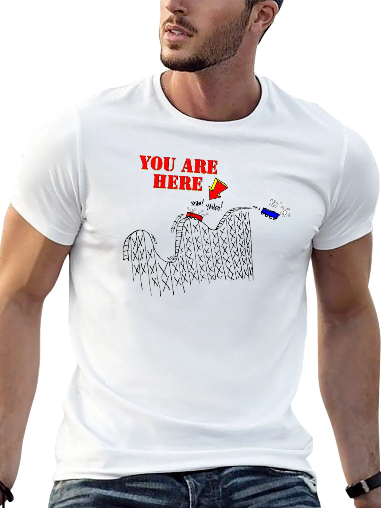 You Are Here Rollercoaster T-Shirt - Black