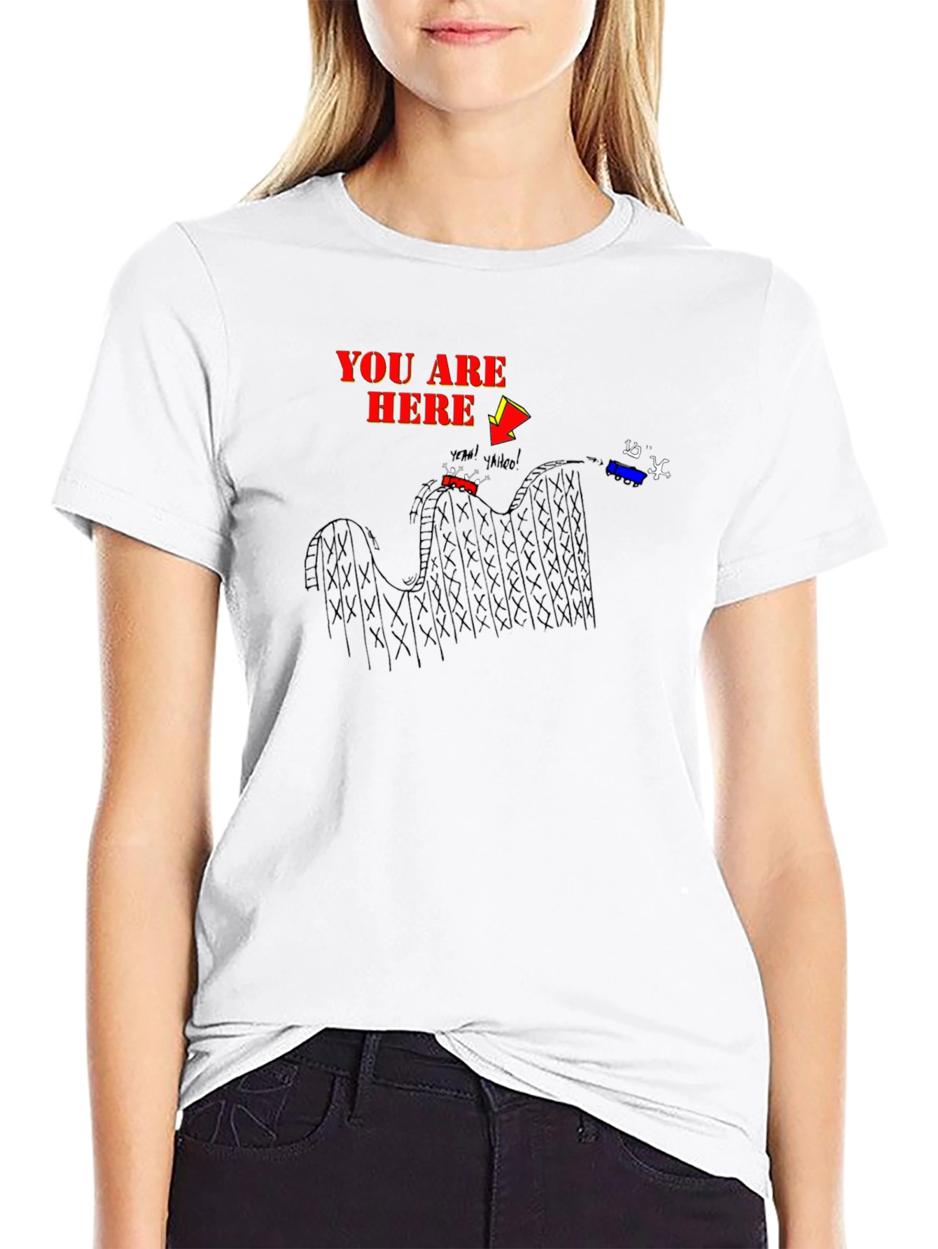 You Are Here Rollercoaster T-Shirt - Black