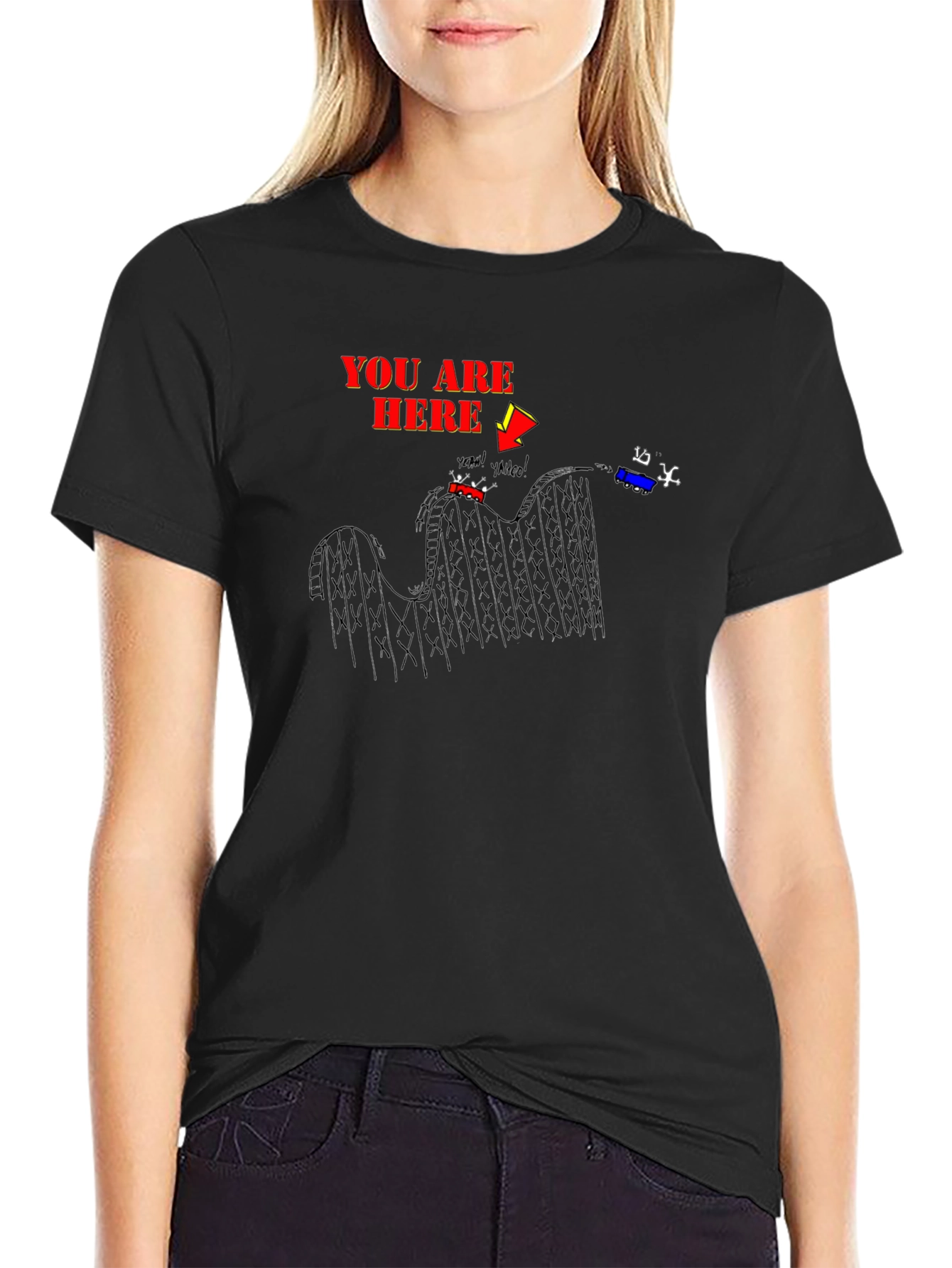 You Are Here Rollercoaster T-Shirt - Black