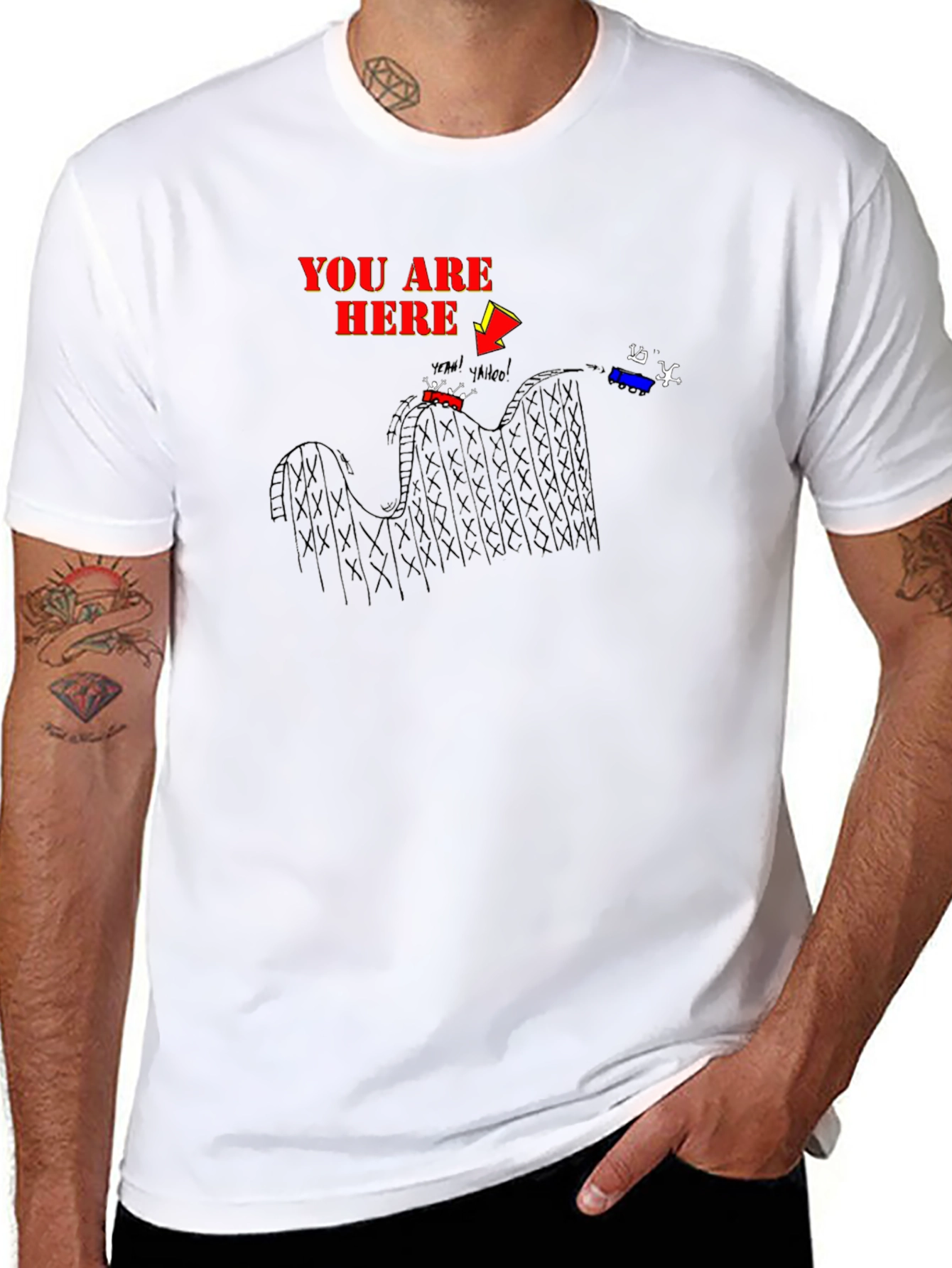 You Are Here Rollercoaster T-Shirt - Black