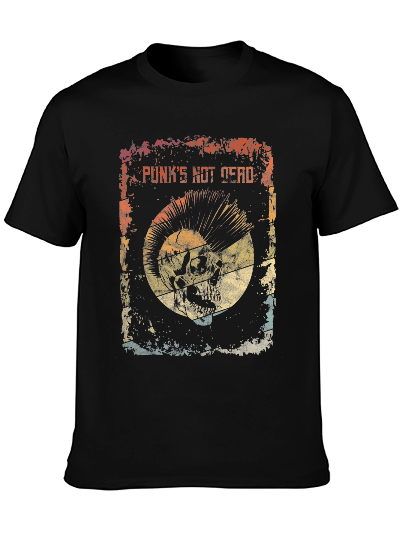 Punks Not Dead Skull Graphic Tee - Rocker Style
