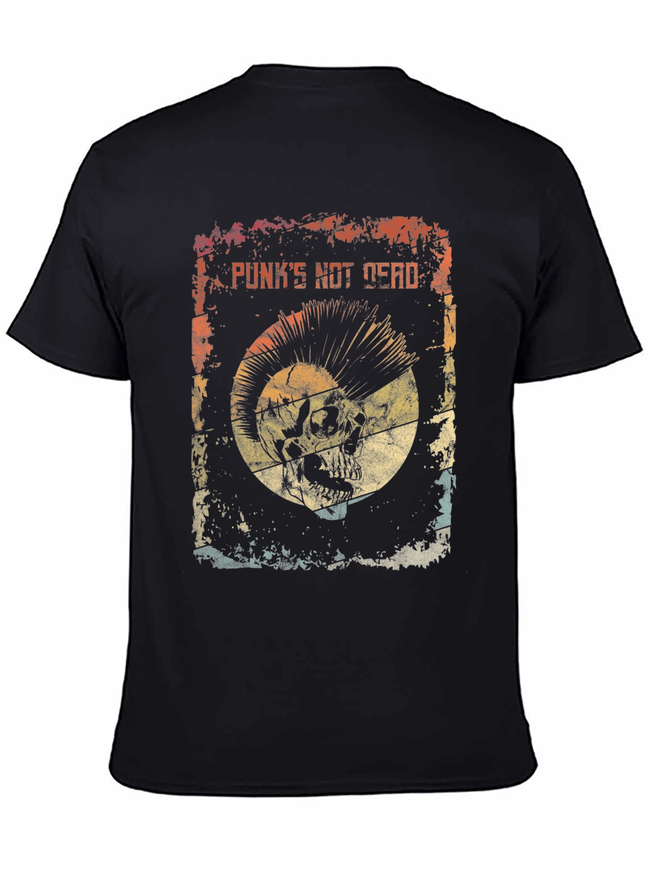 Punks Not Dead Skull Graphic Tee - Rocker Style