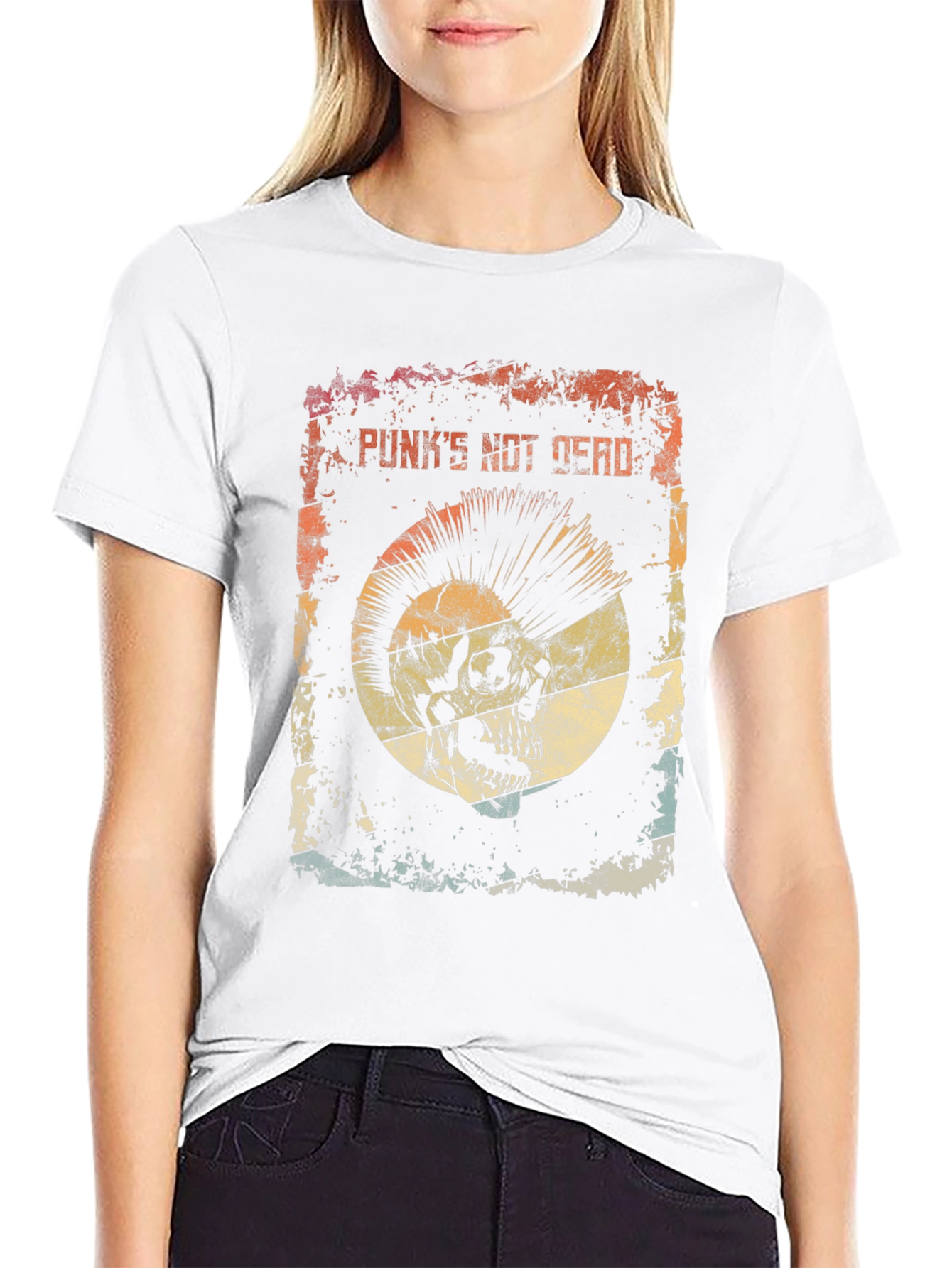 Punks Not Dead Skull Graphic Tee - Rocker Style