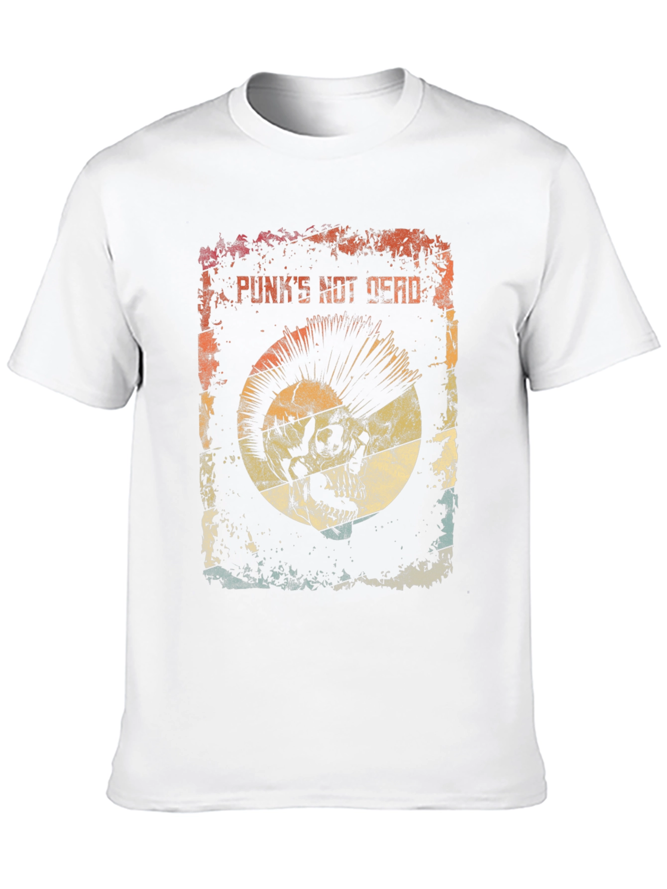 Punks Not Dead Skull Graphic Tee - Rocker Style