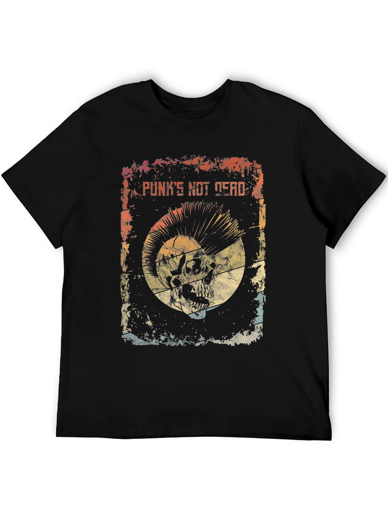 Punks Not Dead Skull Graphic Tee - Rocker Style