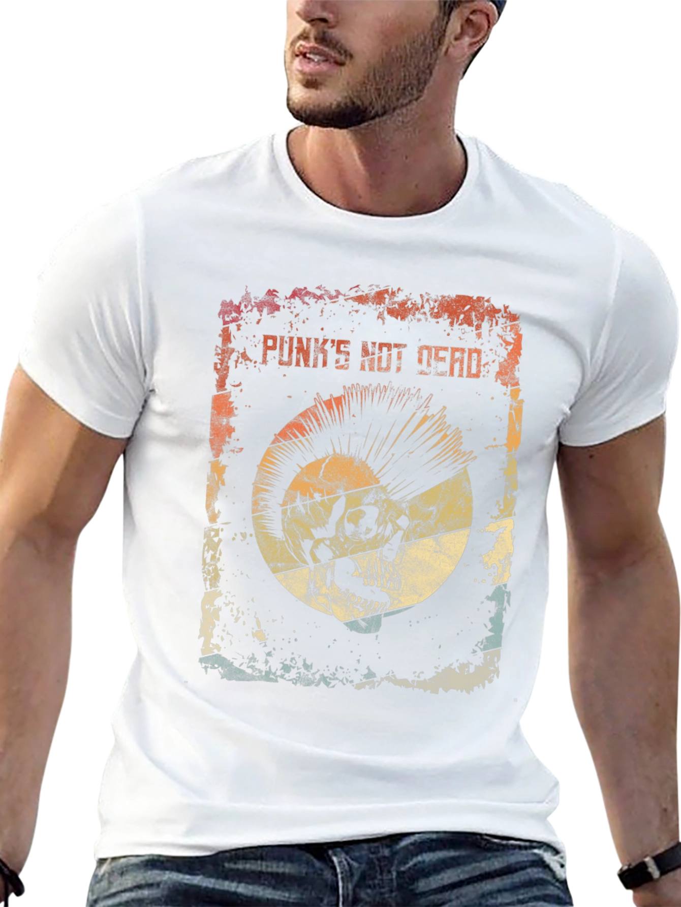 Punks Not Dead Skull Graphic Tee - Rocker Style