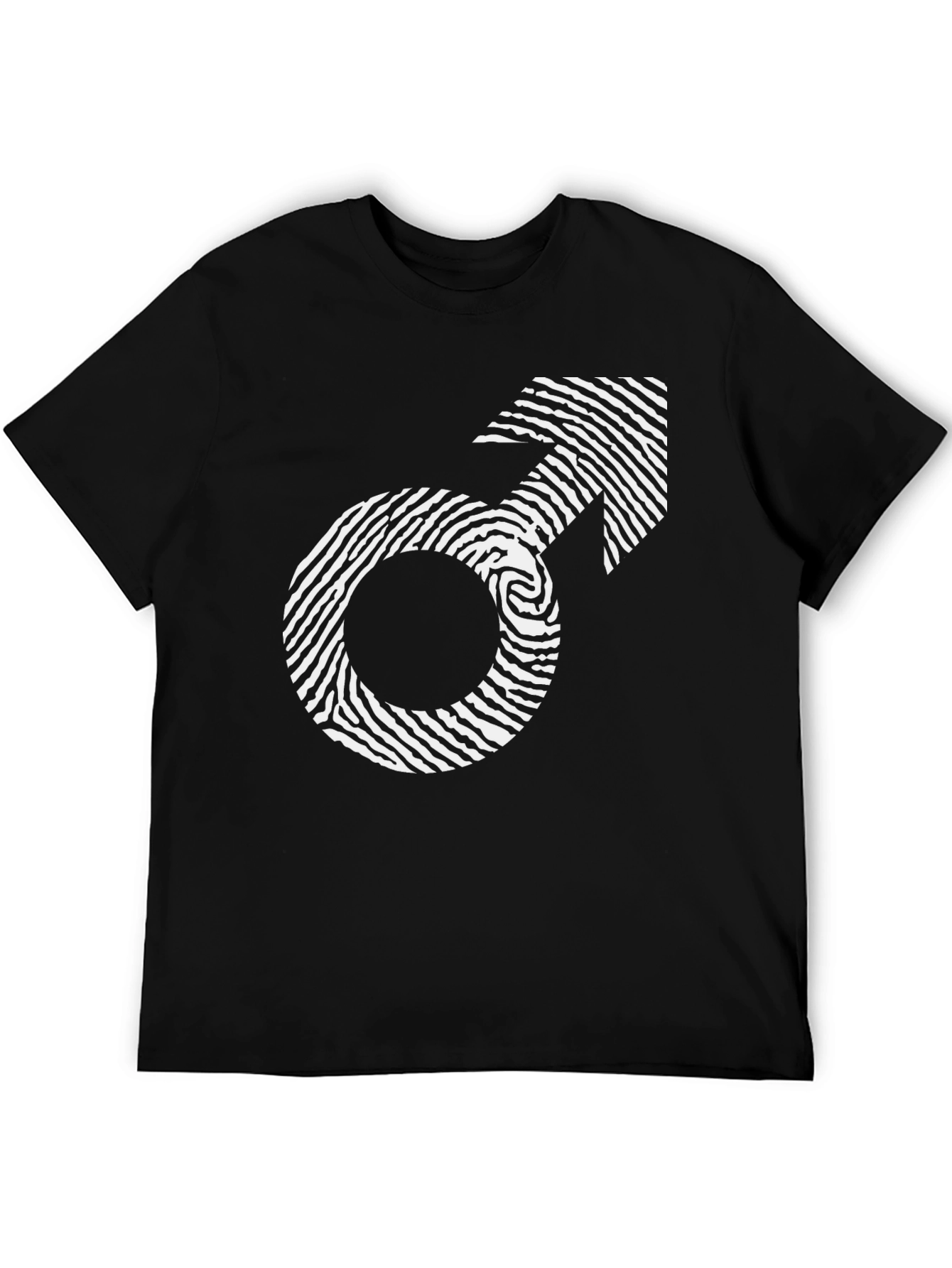 Mens Fingerprint Symbol Graphic Tee