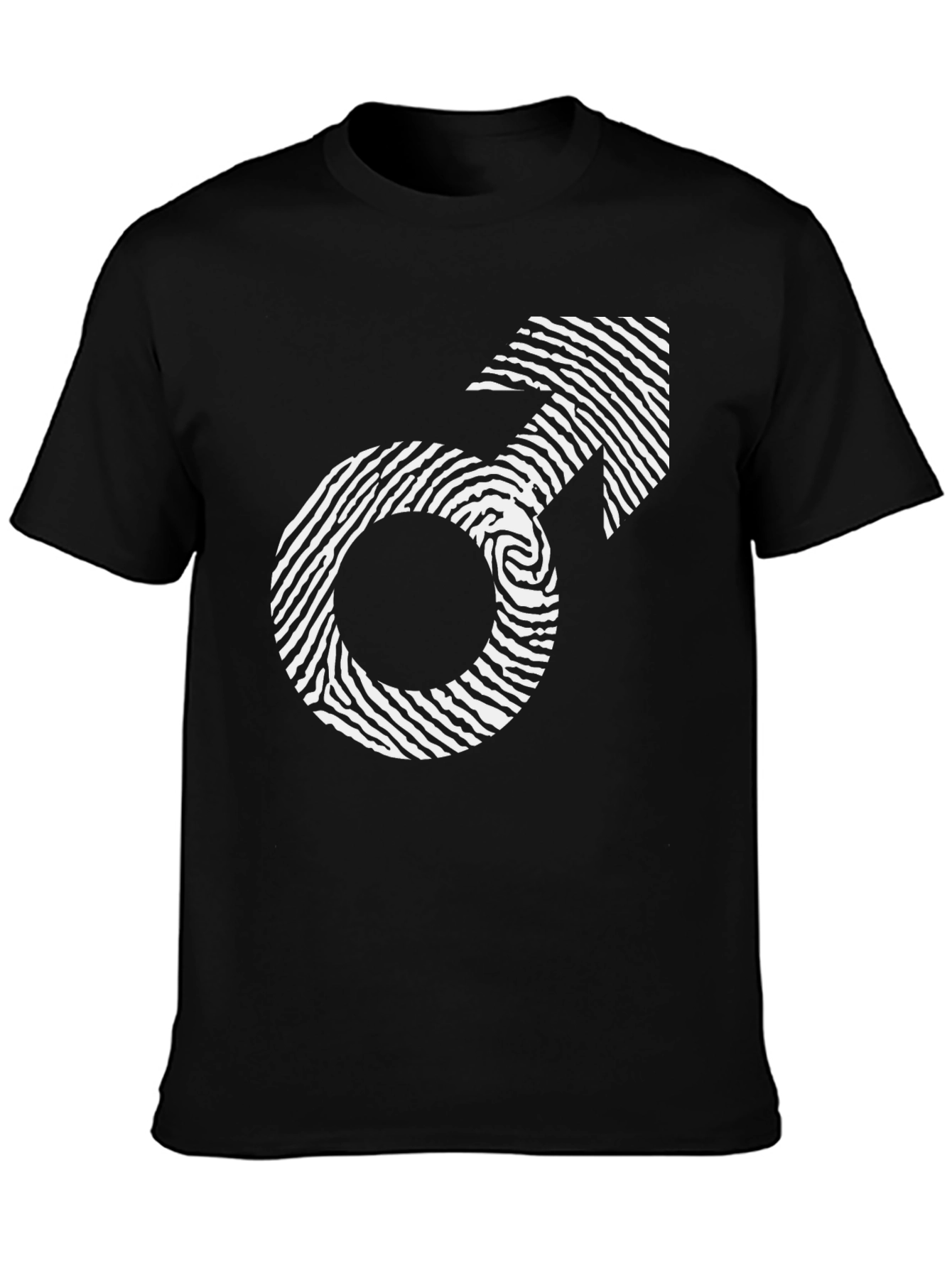 Mens Fingerprint Symbol Graphic Tee