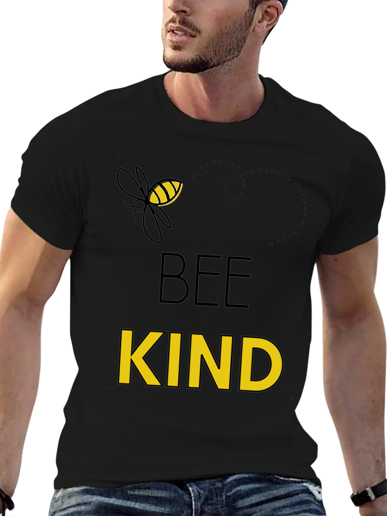 Bee Kind Graphic Tee - Black Cotton Comfort