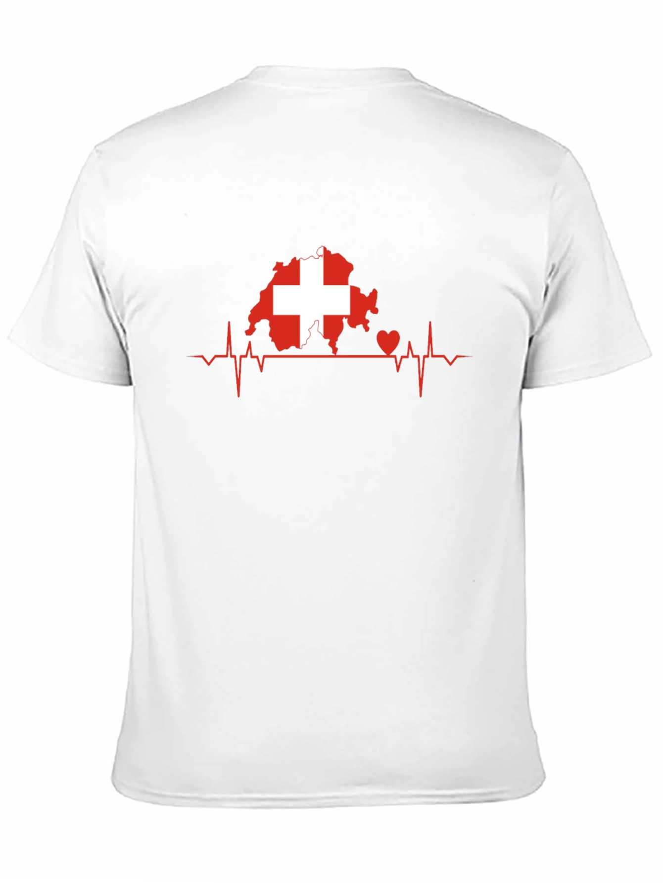 Switzerland Flag Heartbeat Mens T-Shirt