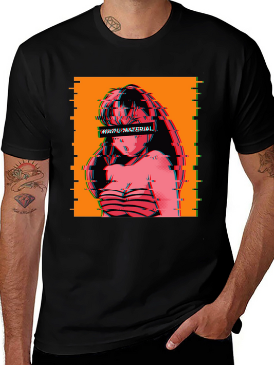 Waifu Material Anime Glitch T-Shirt