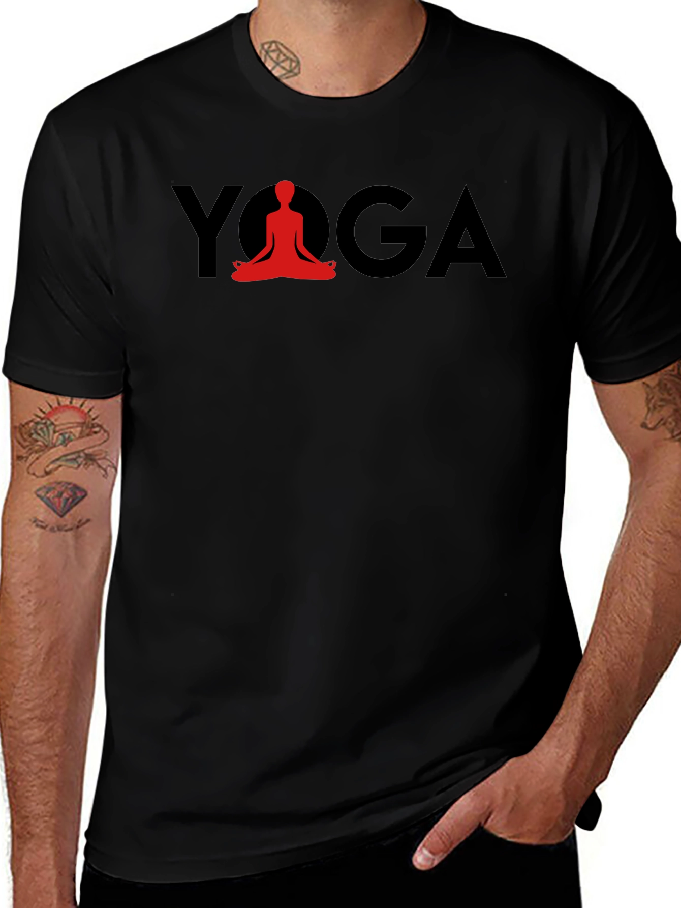 Yoga T-Shirt - Red Lotus Pose Graphic Tee