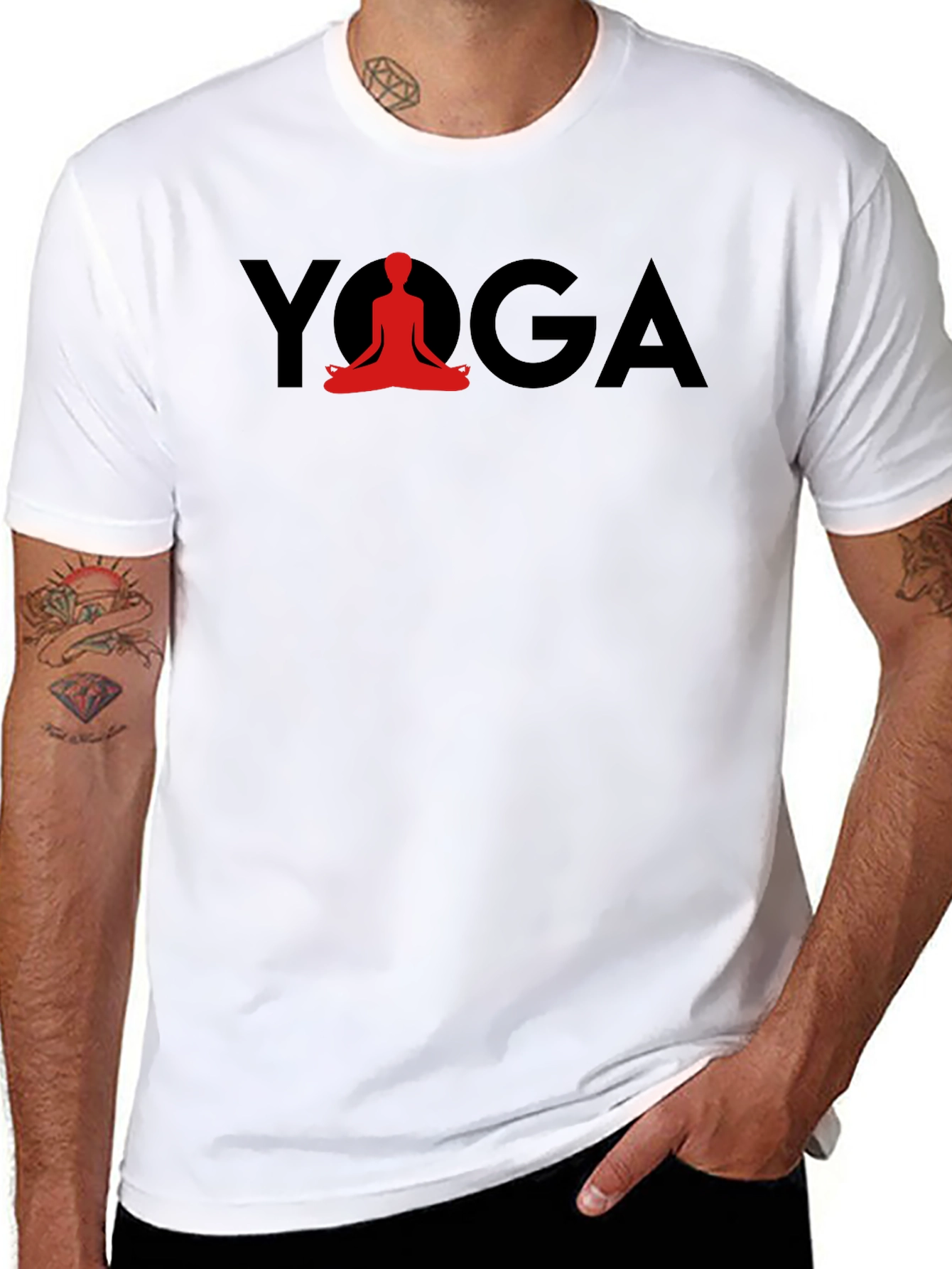 Yoga T-Shirt - Red Lotus Pose Graphic Tee