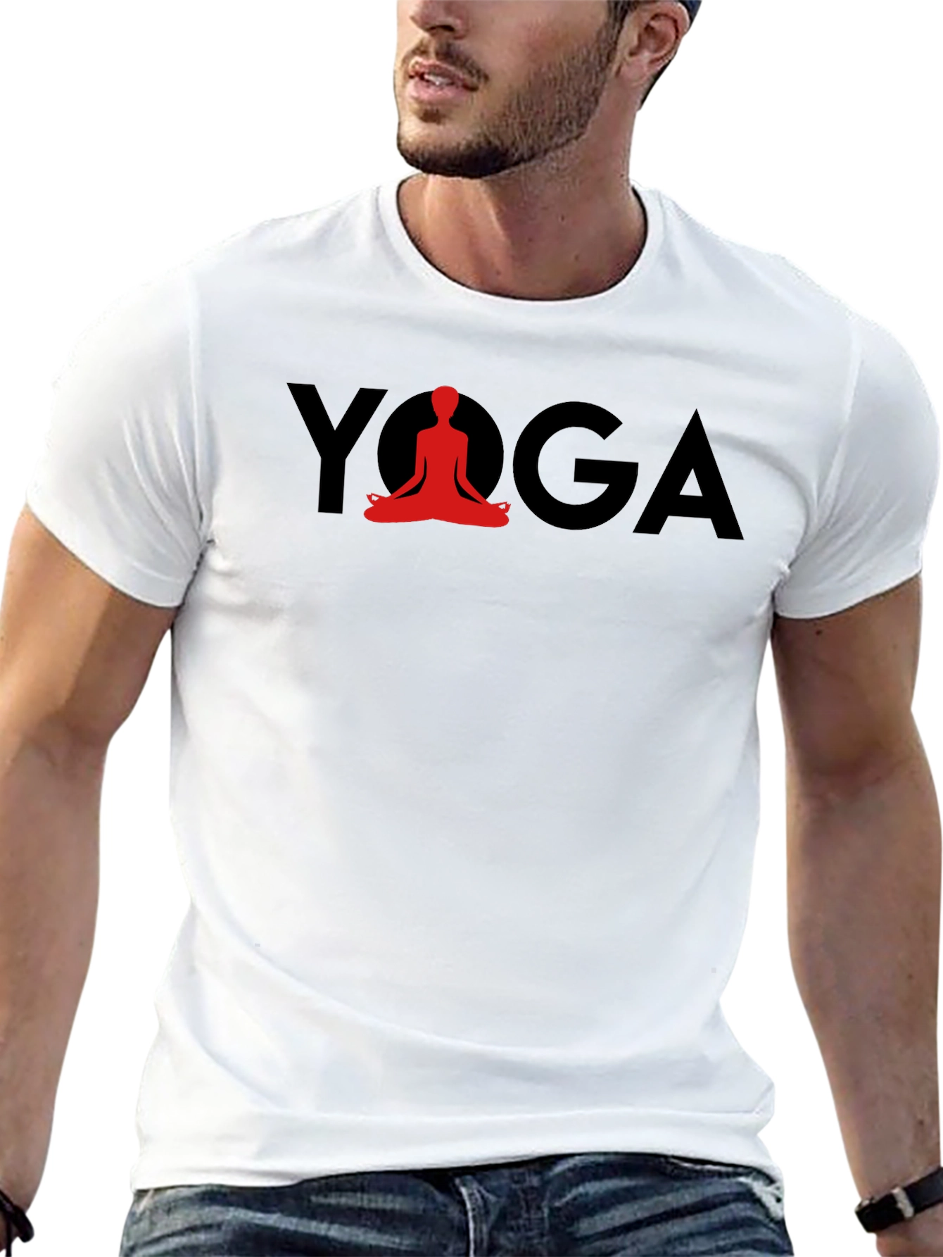 Yoga T-Shirt - Red Lotus Pose Graphic Tee