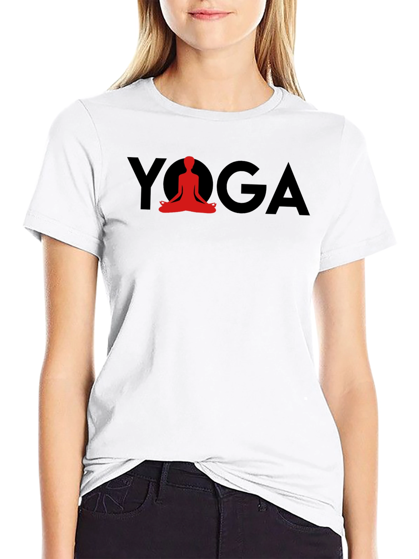 Yoga T-Shirt - Red Lotus Pose Graphic Tee